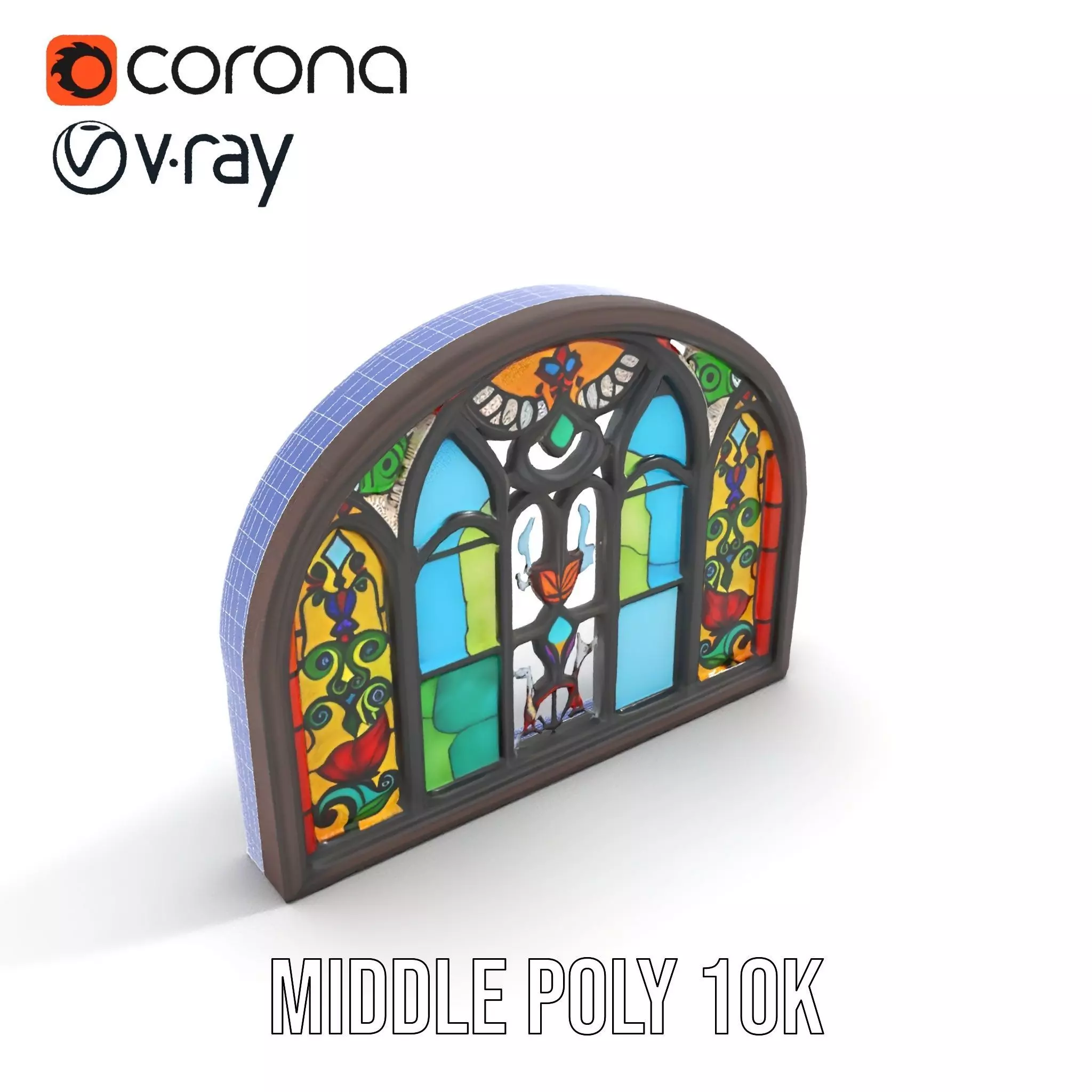 Vibrant Stained Glass Window model pack Low-poly 3D model_21