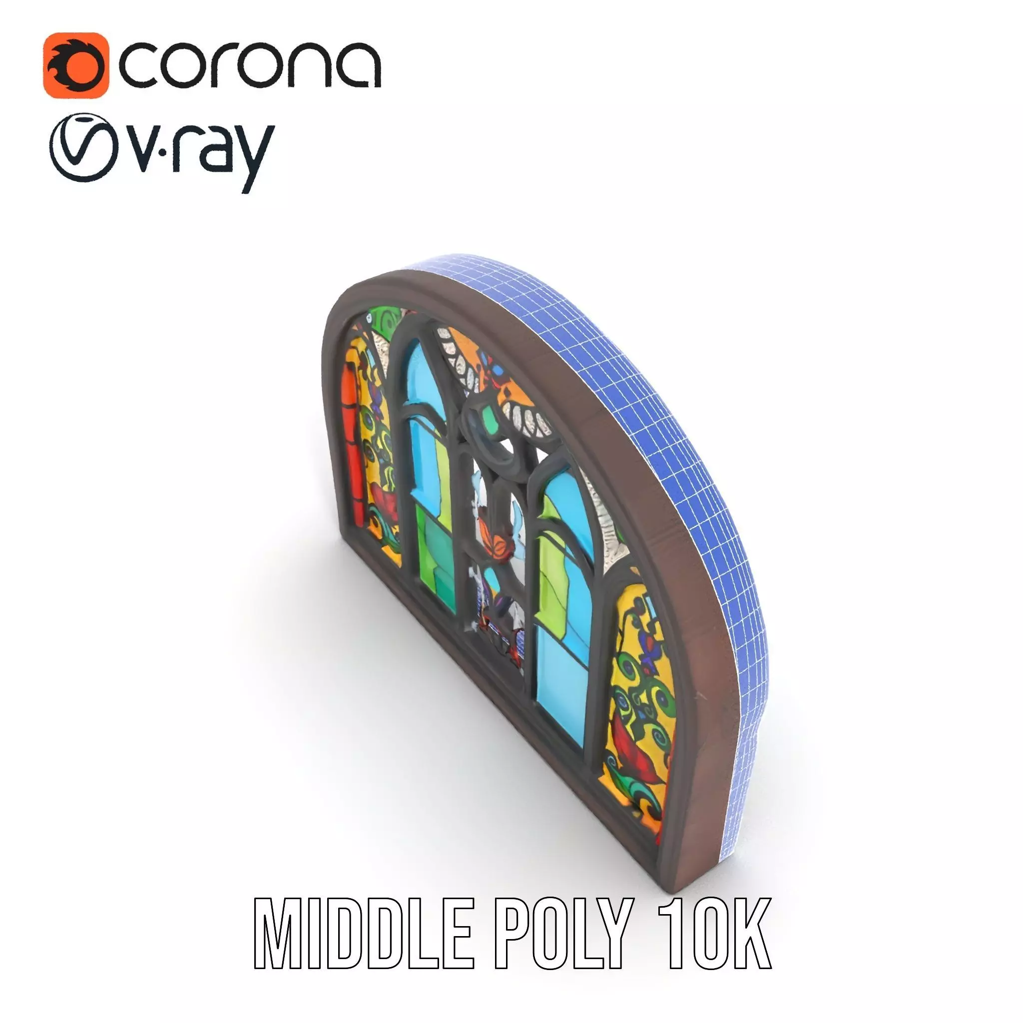 Vibrant Stained Glass Window model pack Low-poly 3D model_27