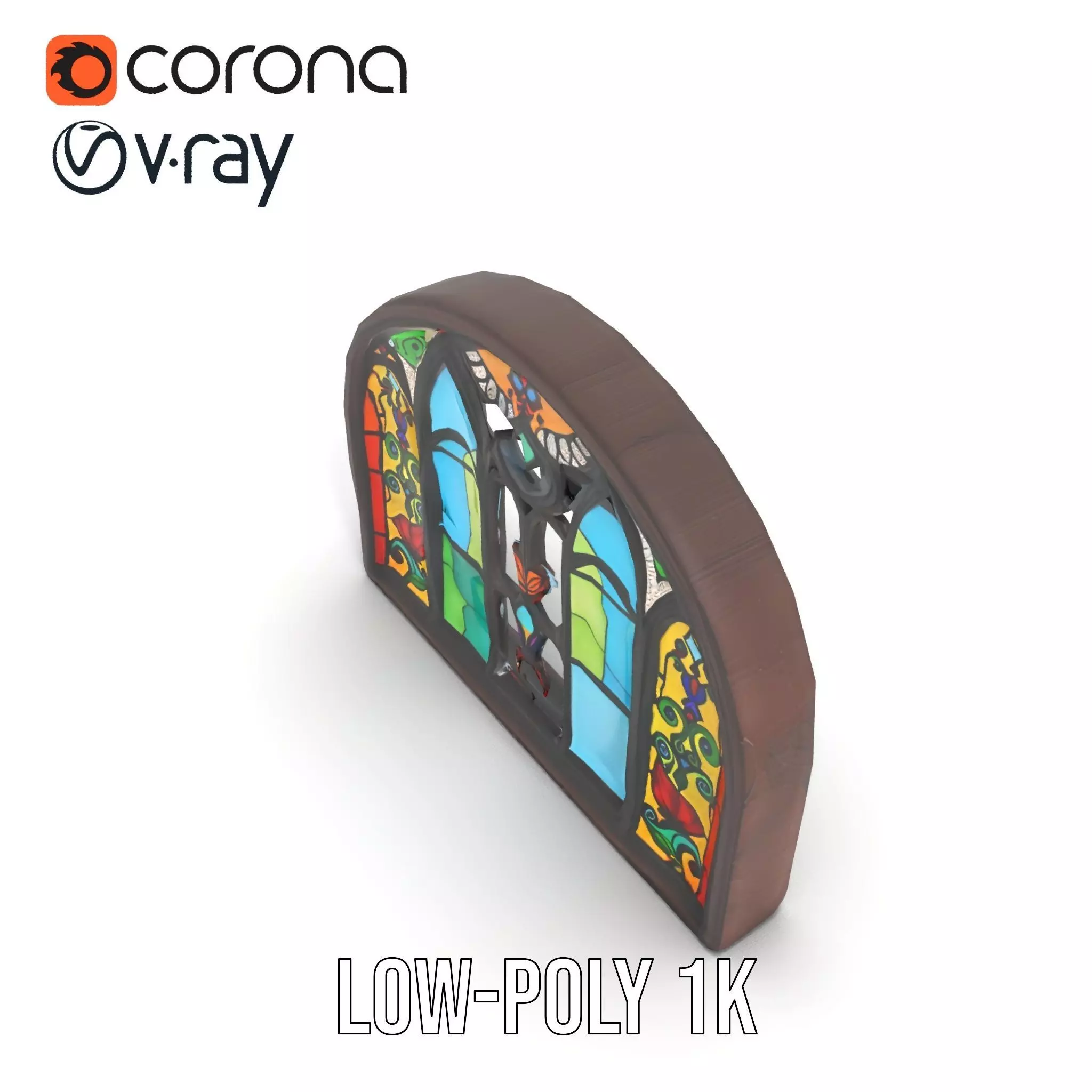 Vibrant Stained Glass Window model pack Low-poly 3D model_22