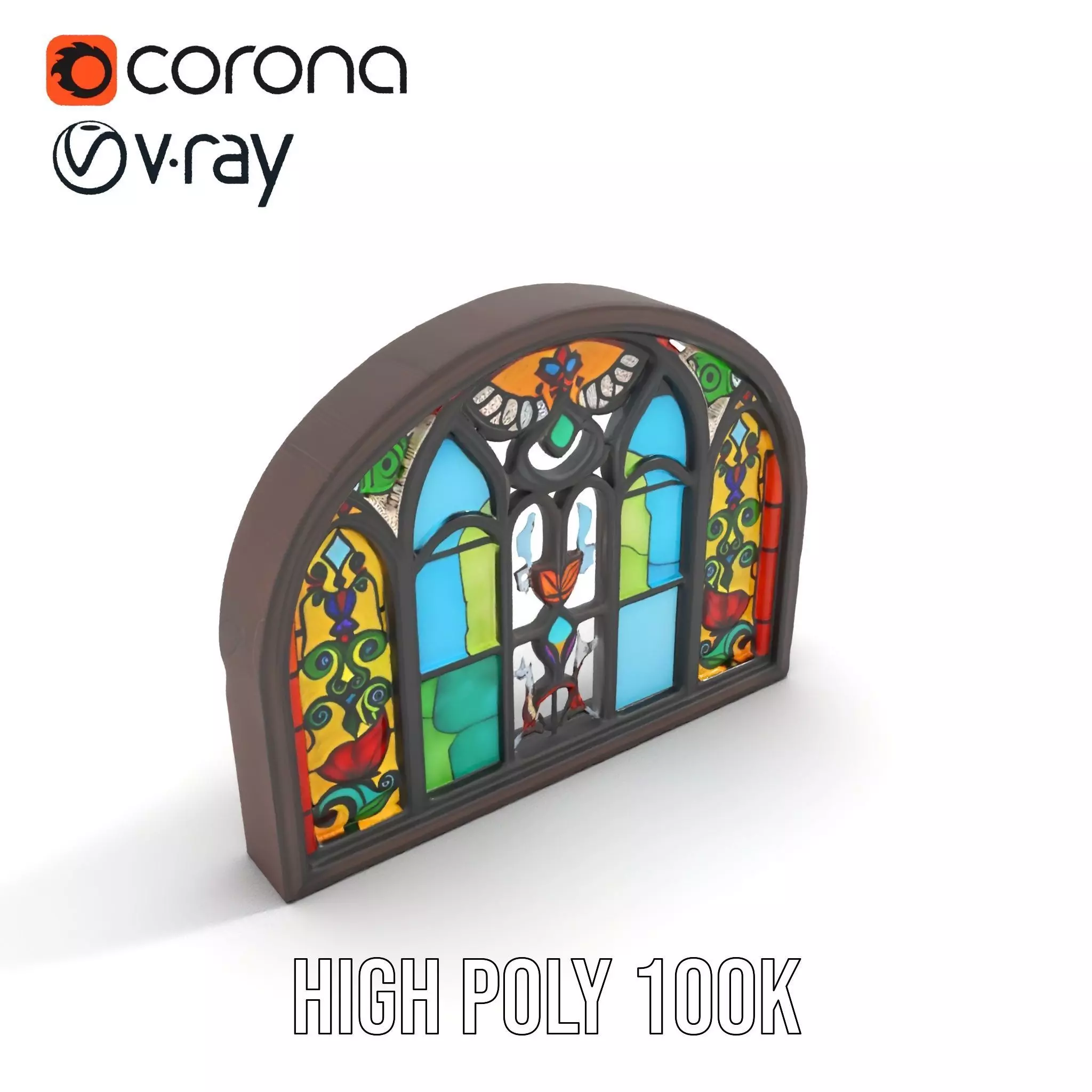 Vibrant Stained Glass Window model pack Low-poly 3D model_17