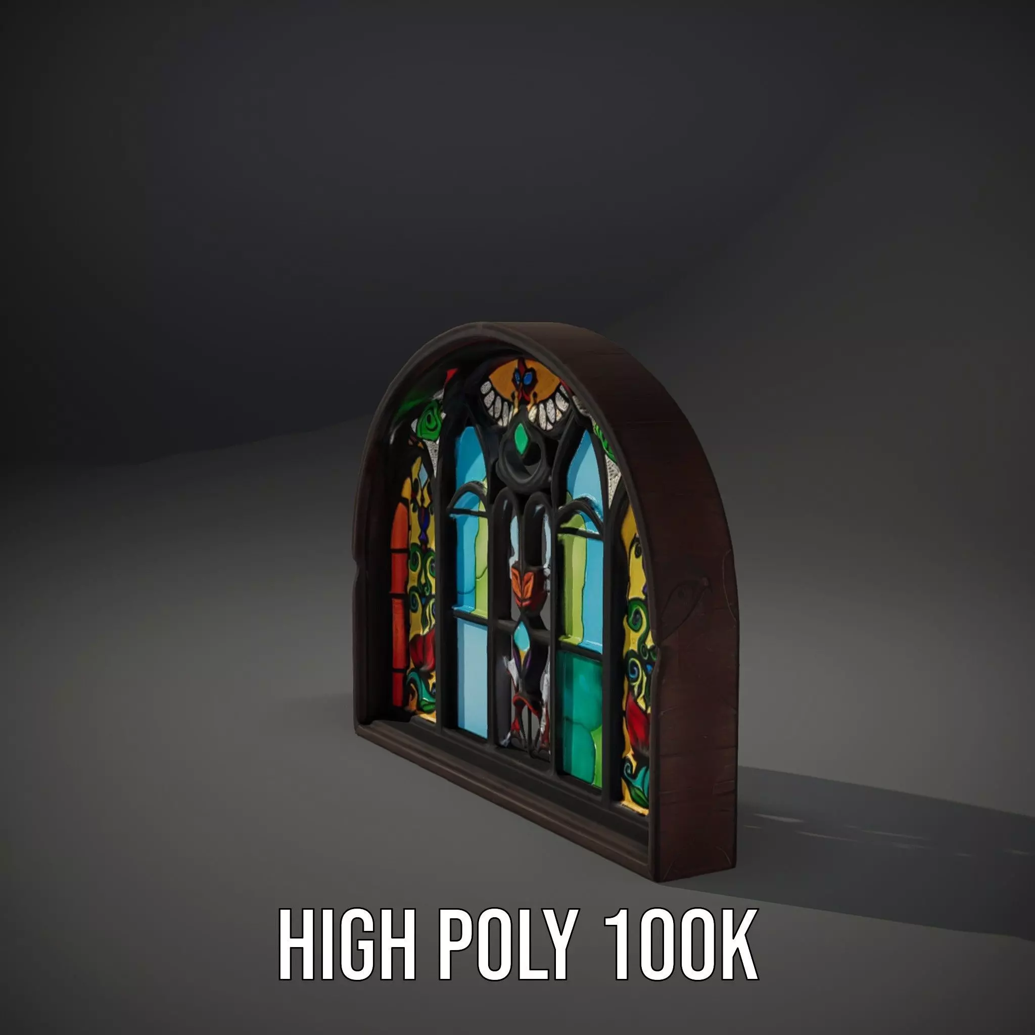 Vibrant Stained Glass Window model pack Low-poly 3D model_8