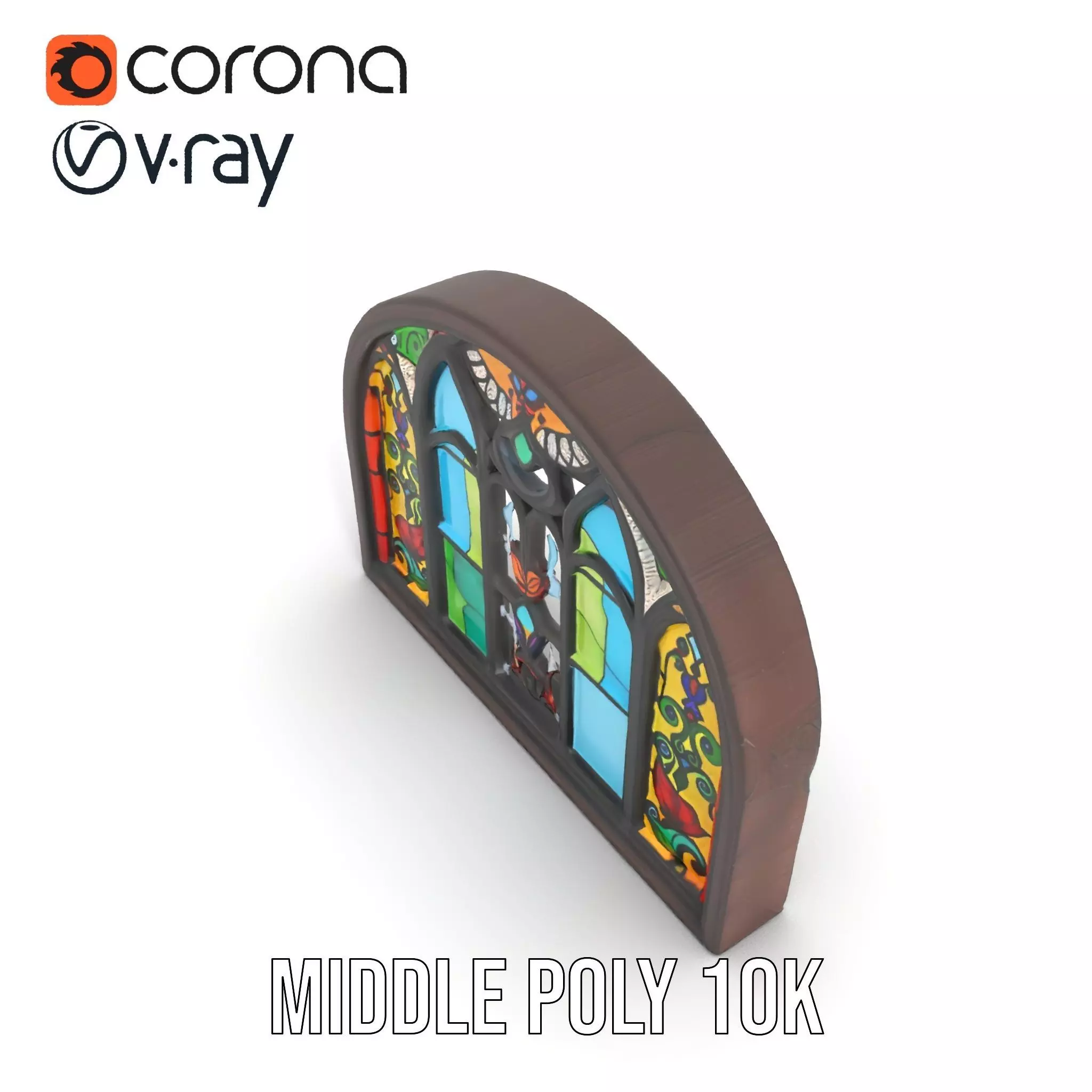 Vibrant Stained Glass Window model pack Low-poly 3D model_5