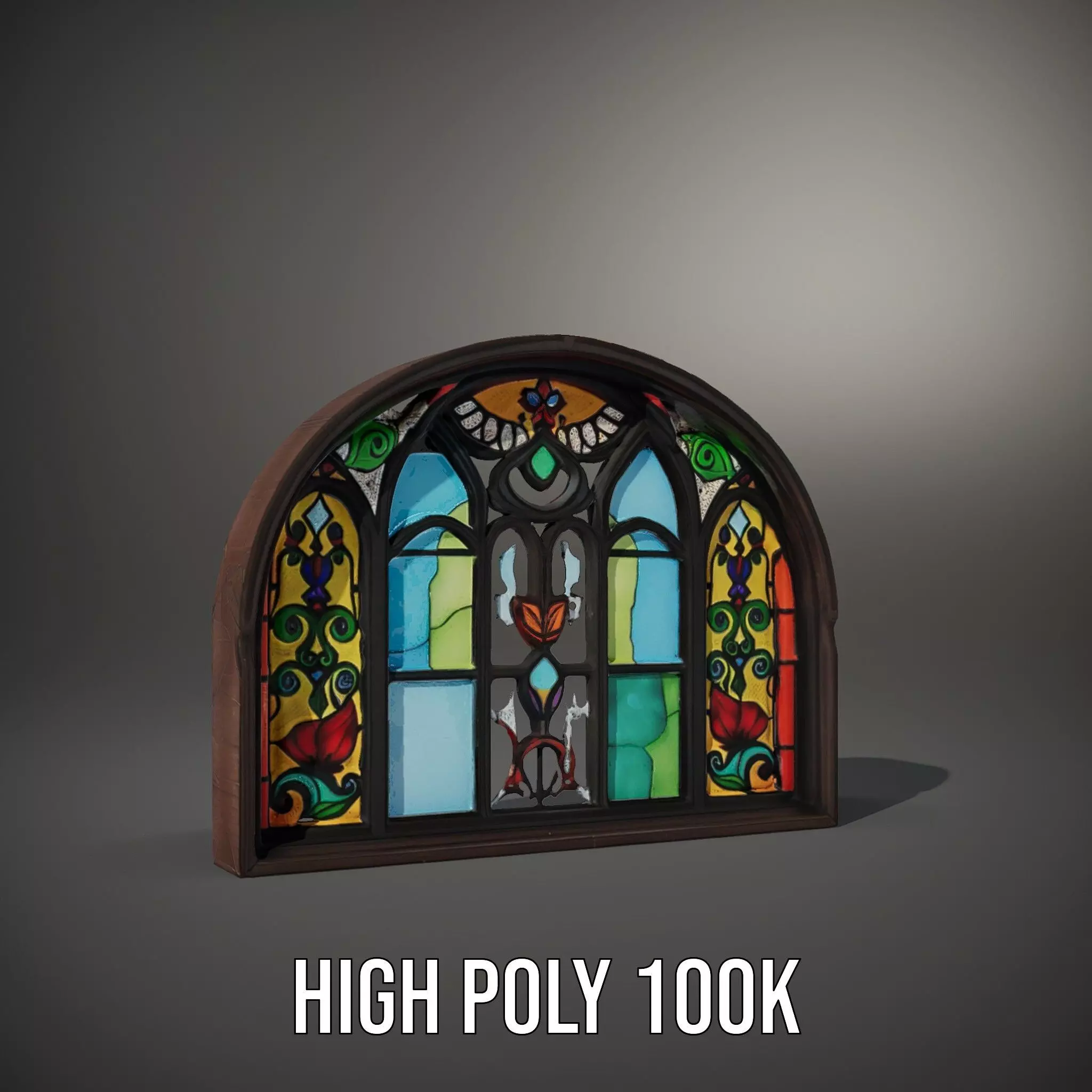 Vibrant Stained Glass Window model pack Low-poly 3D model_10