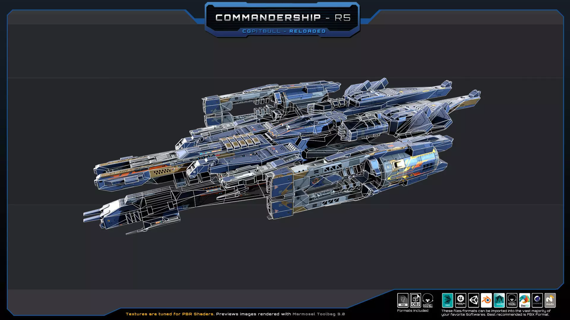 BARKAN Fleet Spacecrafts Low-poly 3D model_19