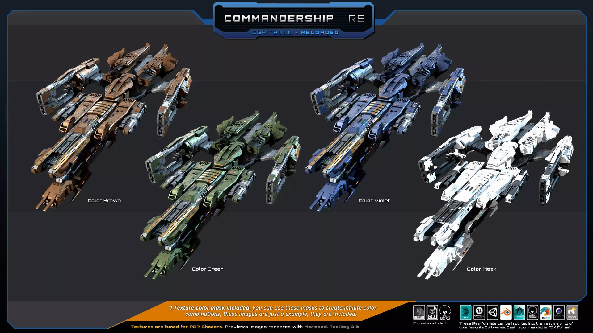 BARKAN Fleet Spacecrafts Low-poly 3D model_16