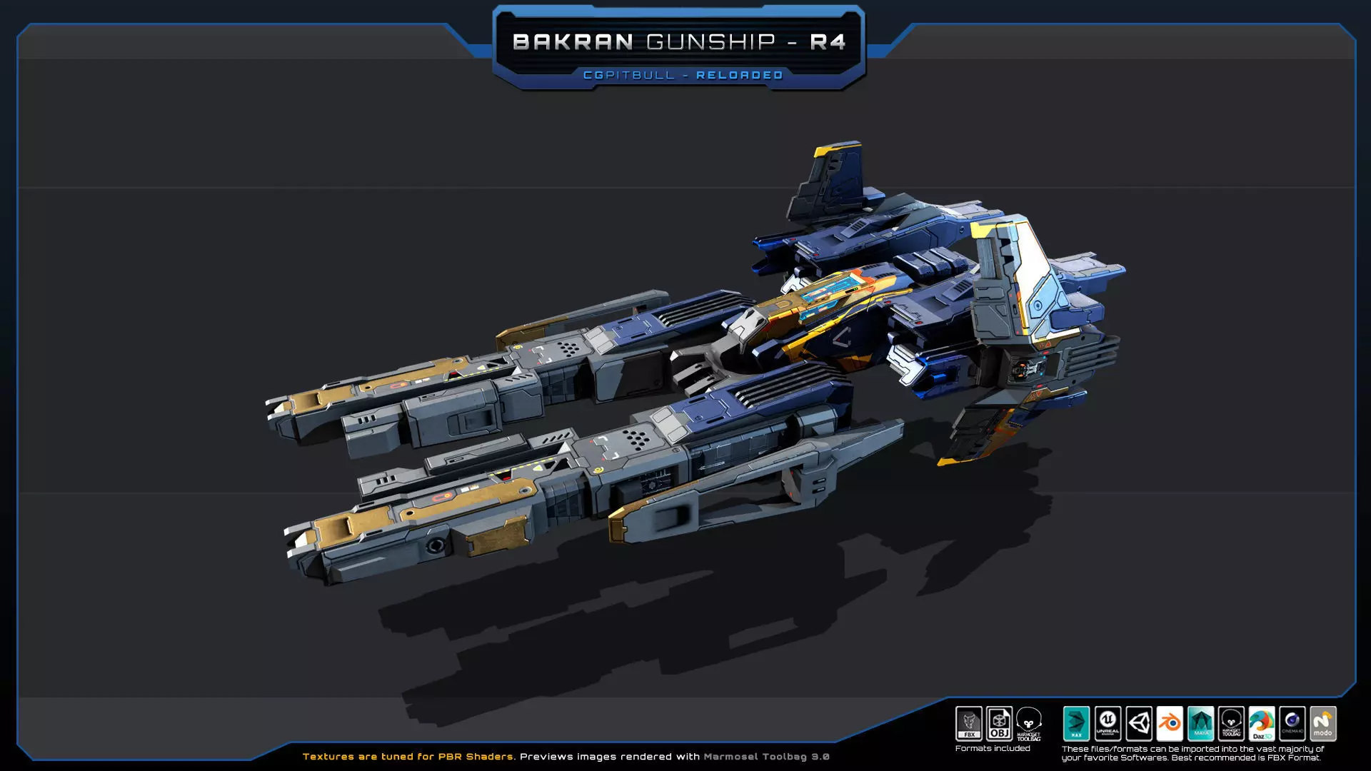 BARKAN Fleet Spacecrafts Low-poly 3D model_10