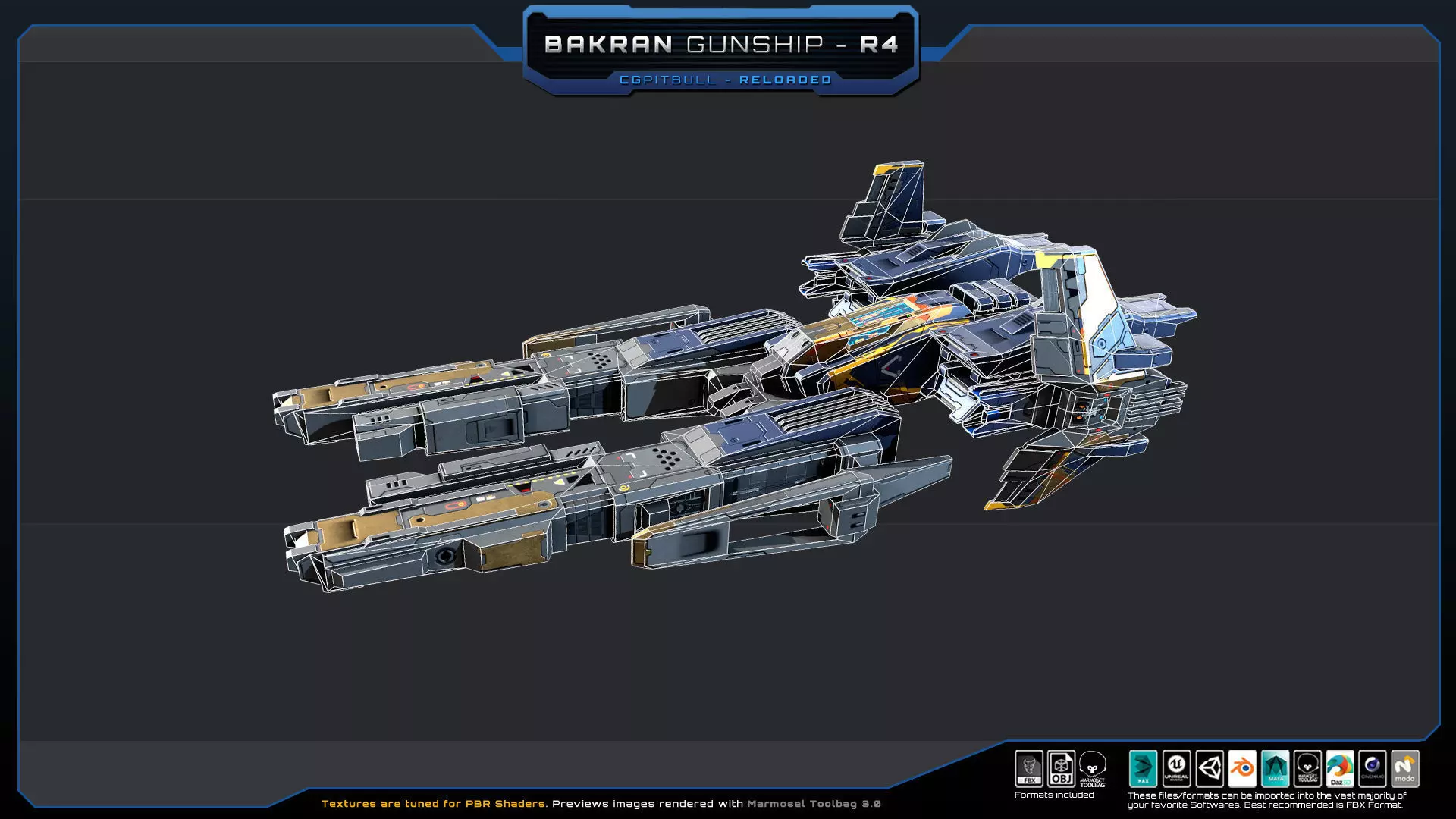 BARKAN Fleet Spacecrafts Low-poly 3D model_13