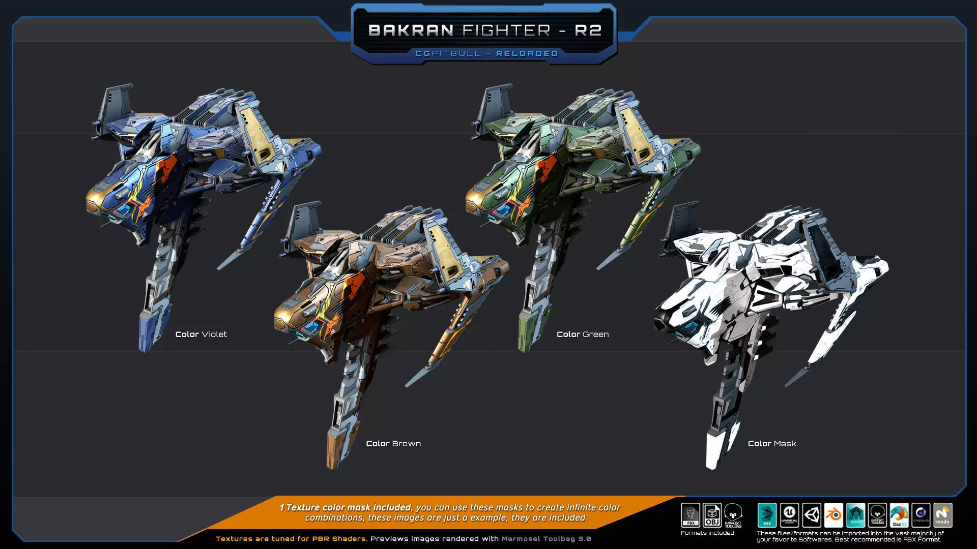 BARKAN Fleet Spacecrafts Low-poly 3D model_4