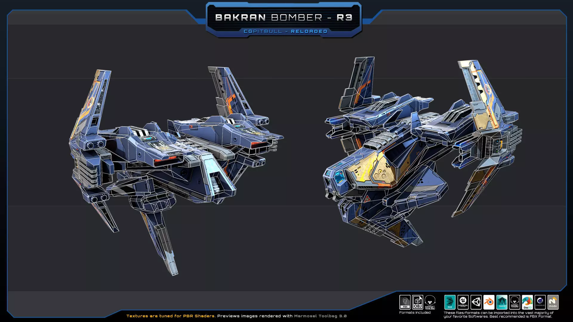 BARKAN Fleet Spacecrafts Low-poly 3D model_9