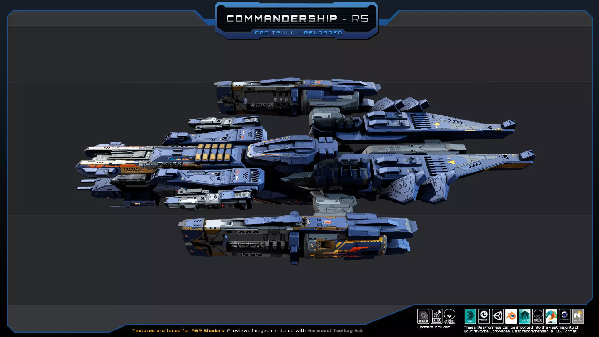 BARKAN Fleet Spacecrafts Low-poly 3D model_15