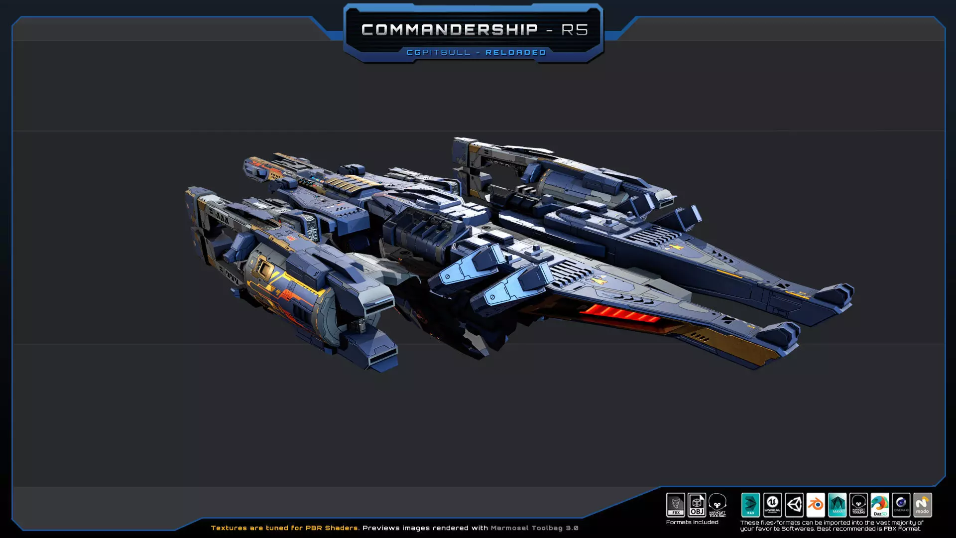 BARKAN Fleet Spacecrafts Low-poly 3D model_18