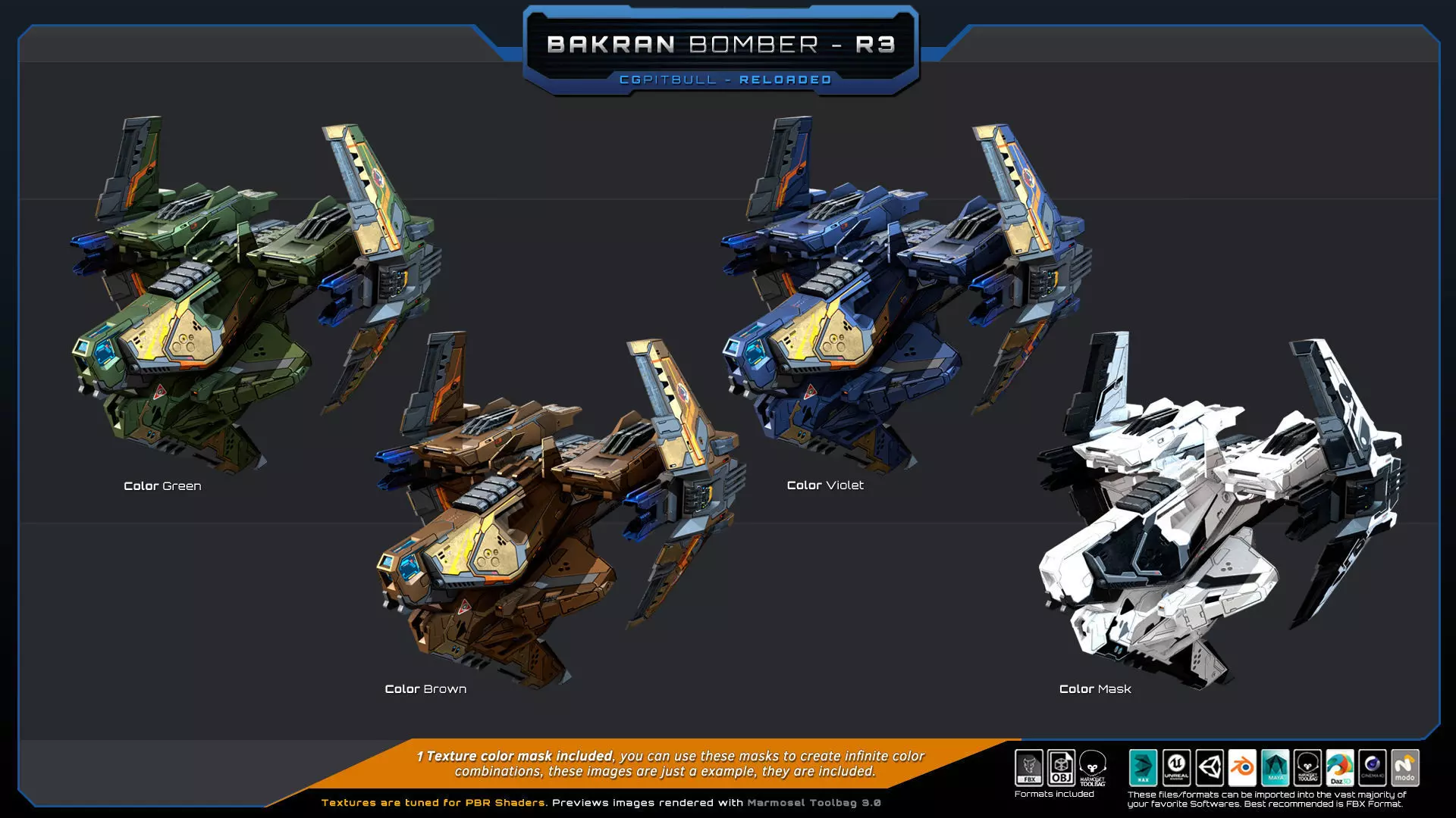 BARKAN Fleet Spacecrafts Low-poly 3D model_8