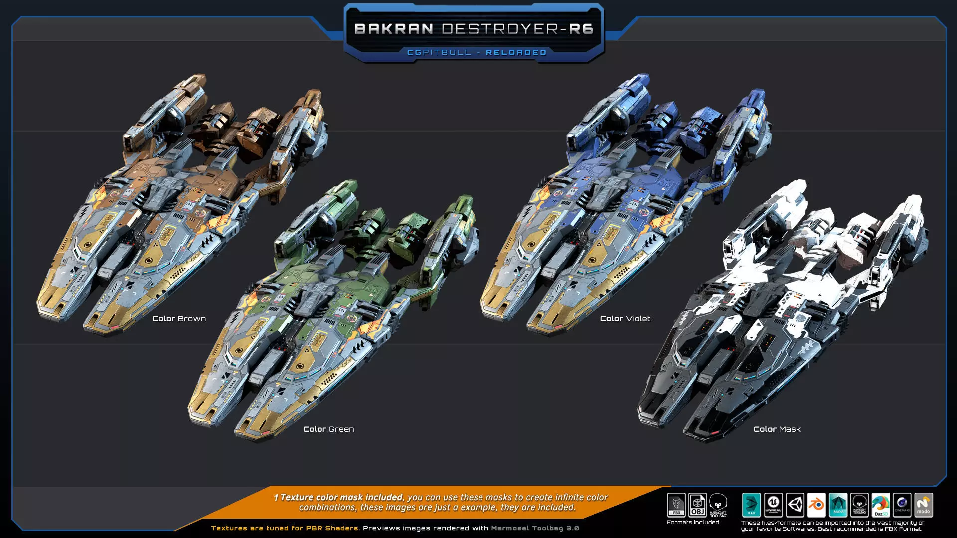 BARKAN Fleet Spacecrafts Low-poly 3D model_22