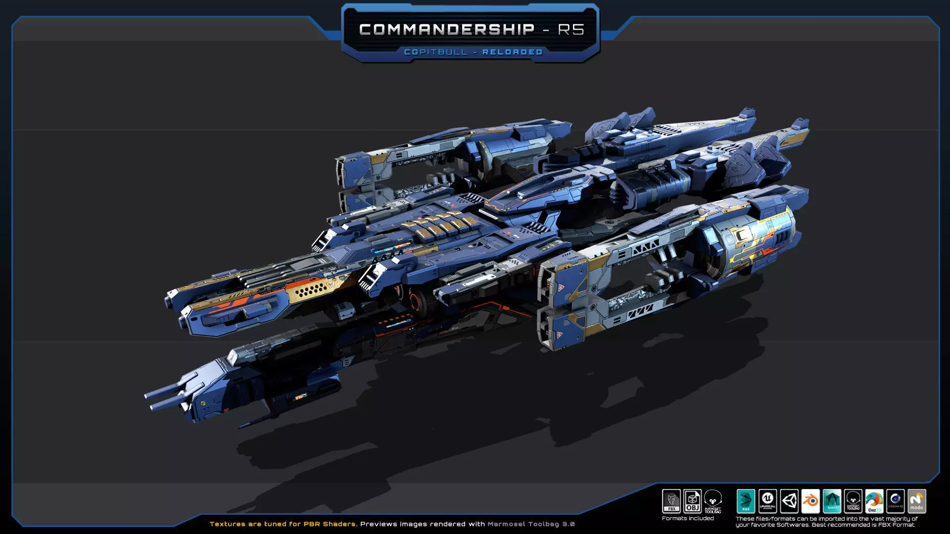 BARKAN Fleet Spacecrafts Low-poly 3D model_14