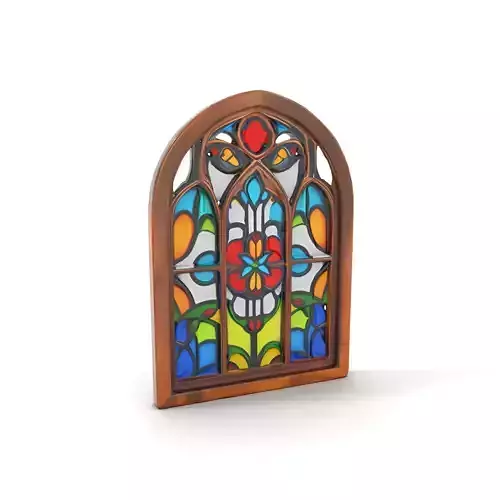Vibrant Stained Glass Window model pack Low-poly 3D model