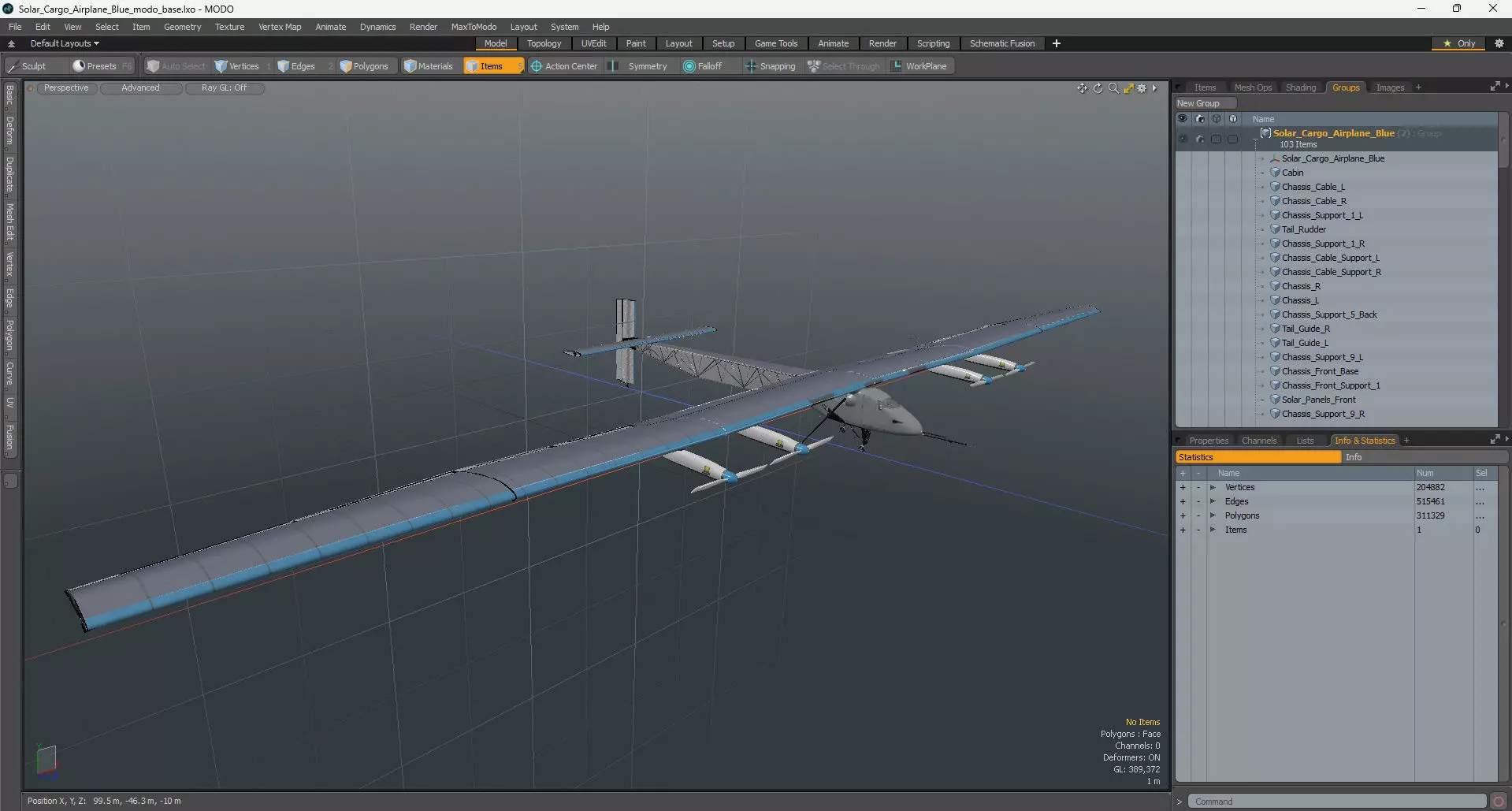 Solar Cargo Airplane Blue 3D model_27
