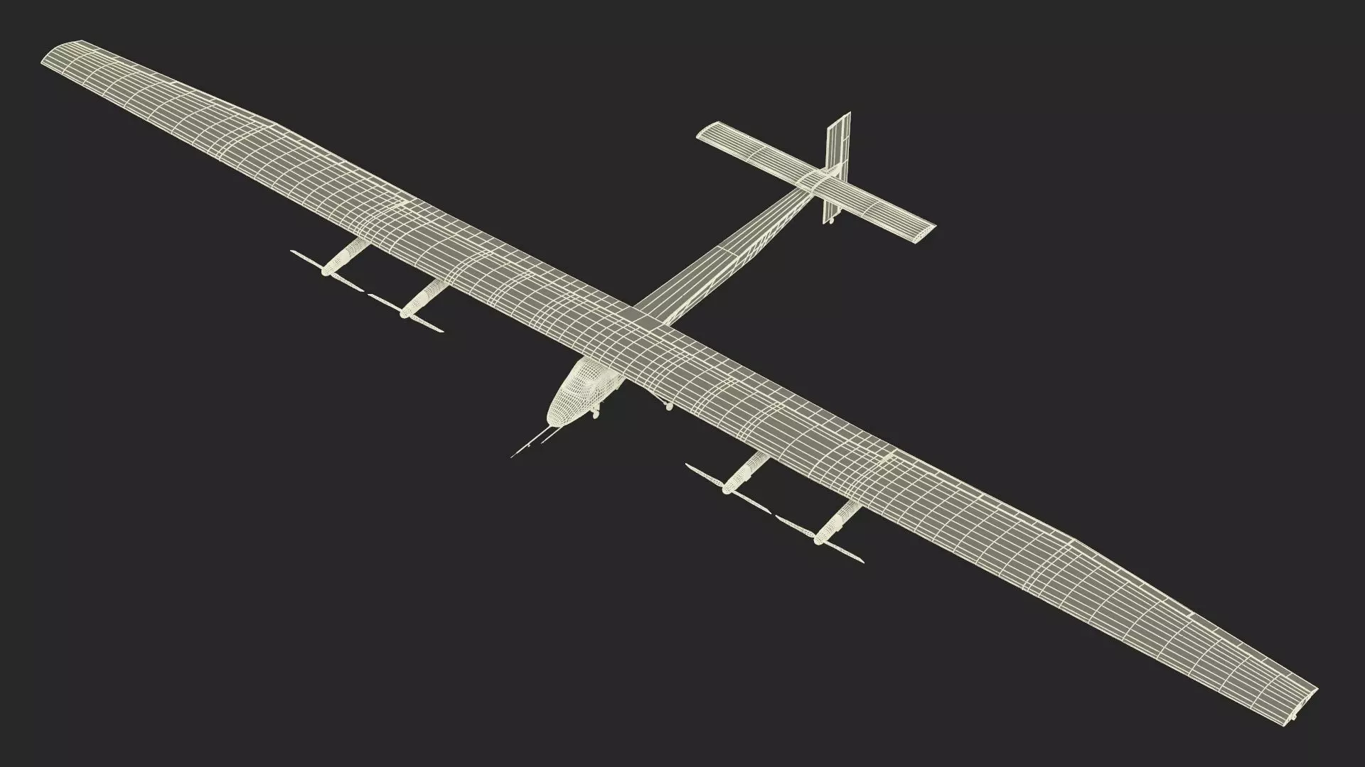 Solar Cargo Airplane Blue 3D model_32