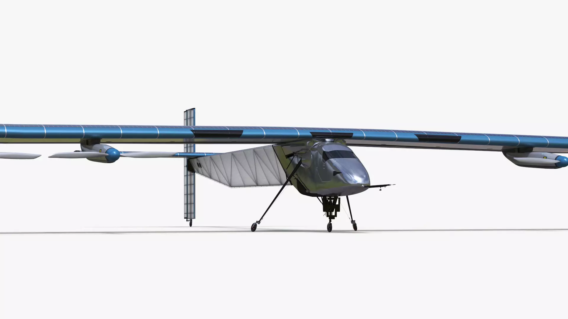 Solar Cargo Airplane Blue 3D model_16