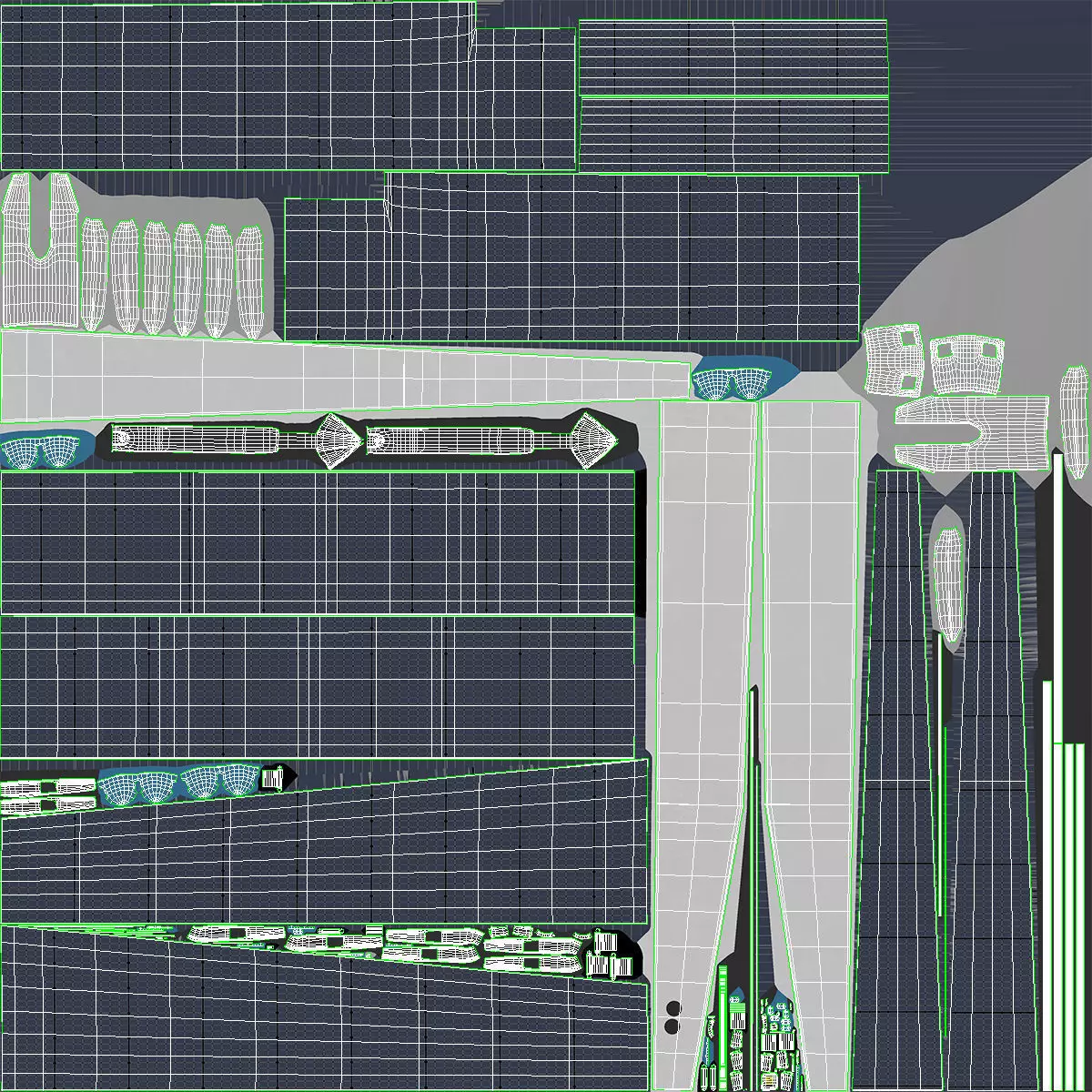 Solar Cargo Airplane Blue 3D model_24