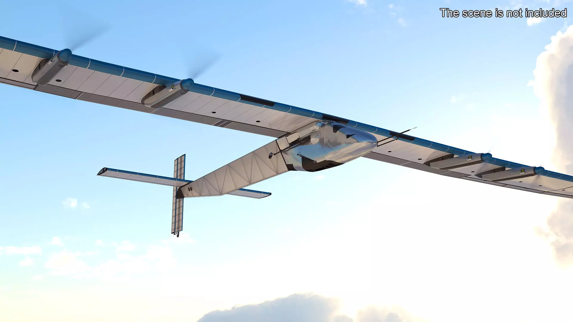 Solar Cargo Airplane Blue 3D model_3