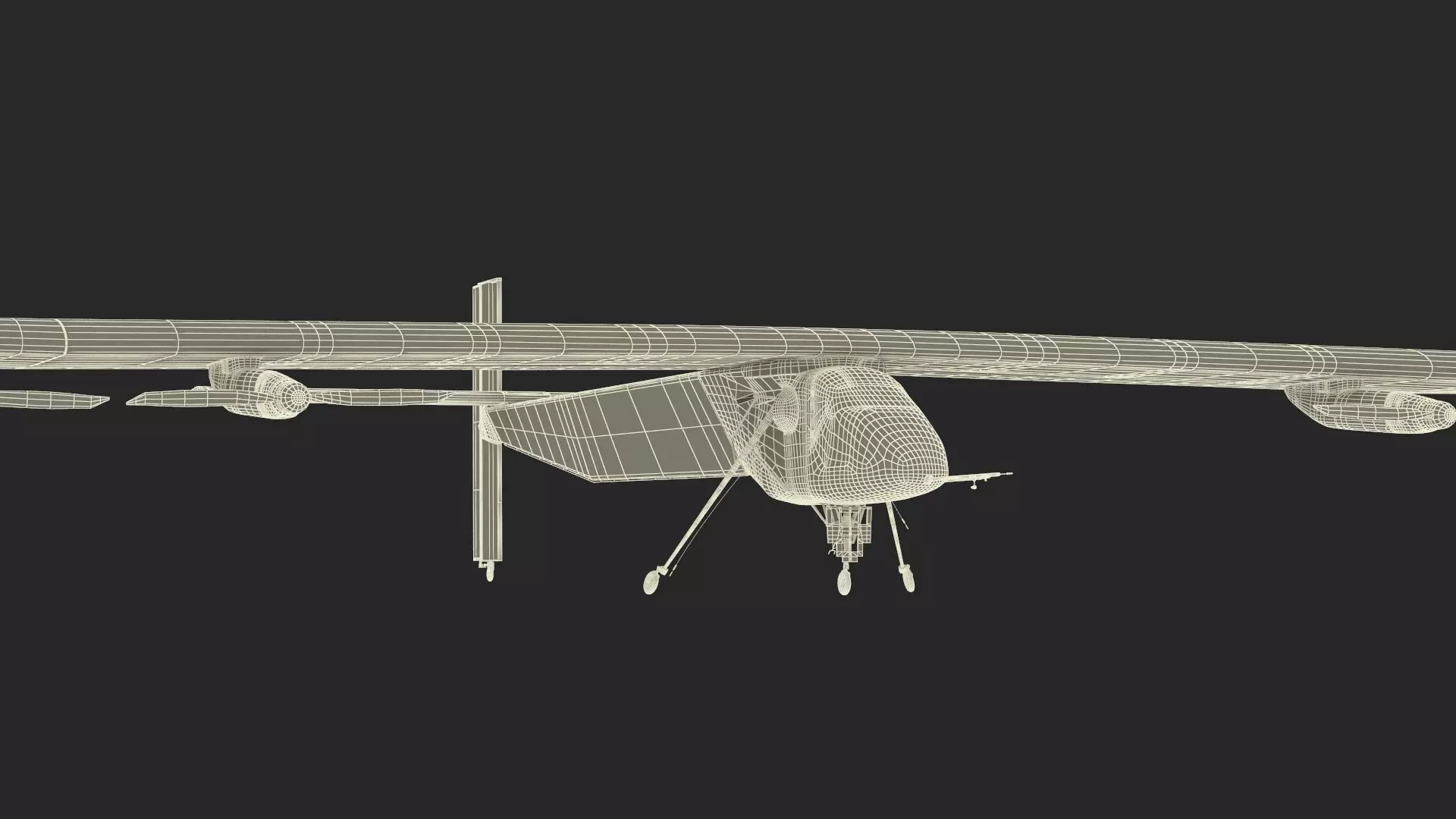 Solar Cargo Airplane Blue 3D model_37