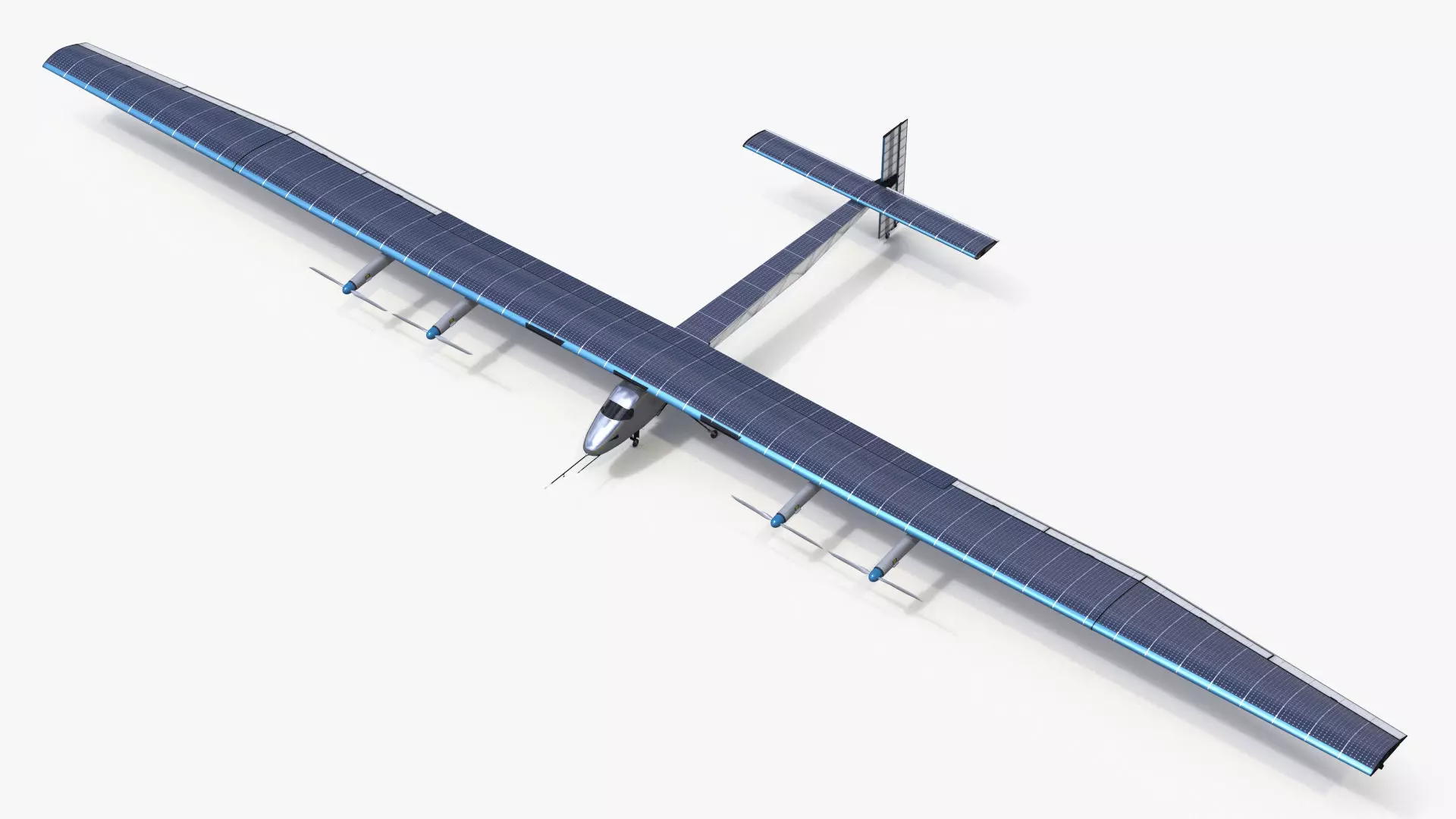 Solar Cargo Airplane Blue 3D model_11