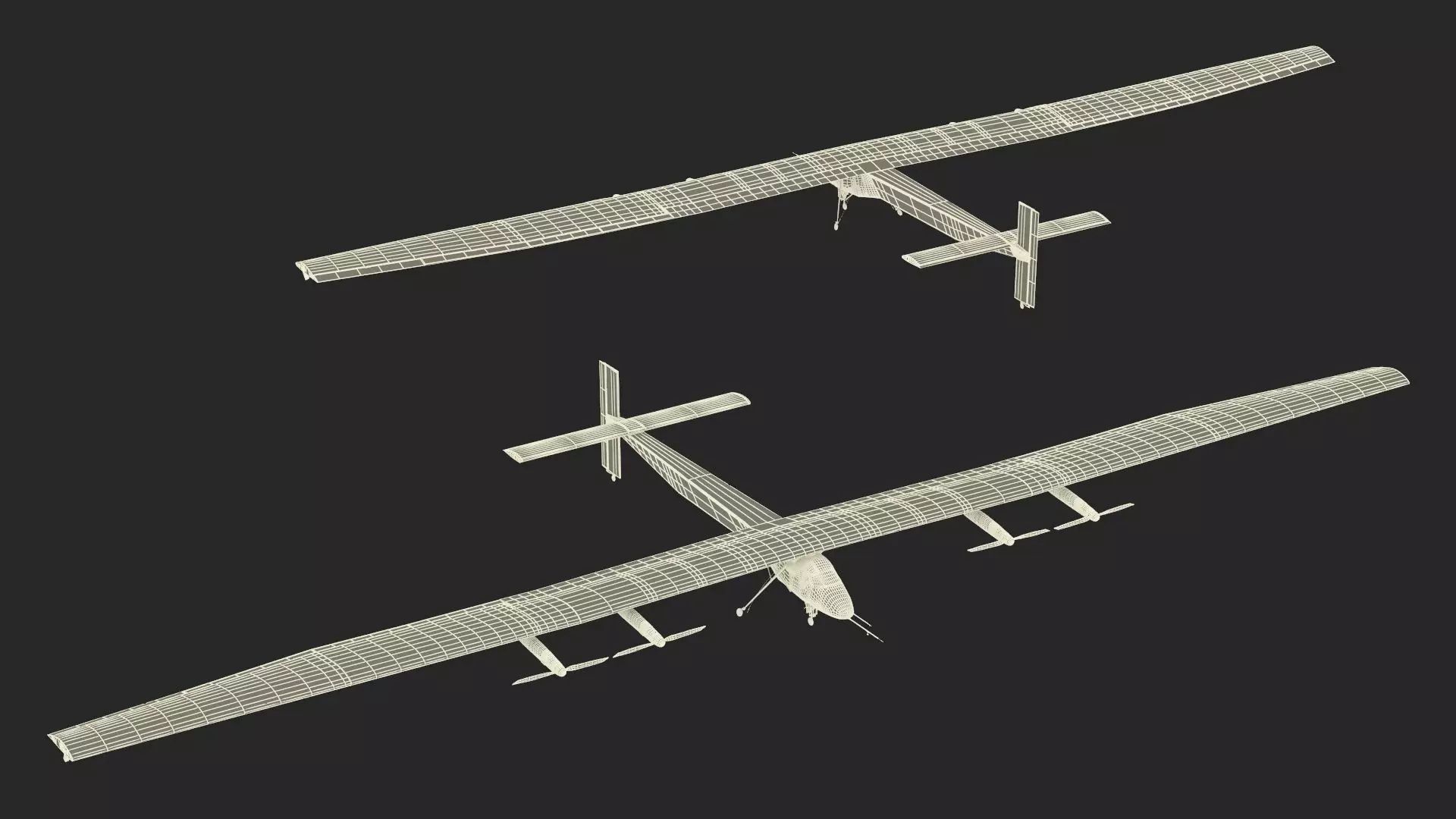 Solar Cargo Airplane Blue 3D model_41