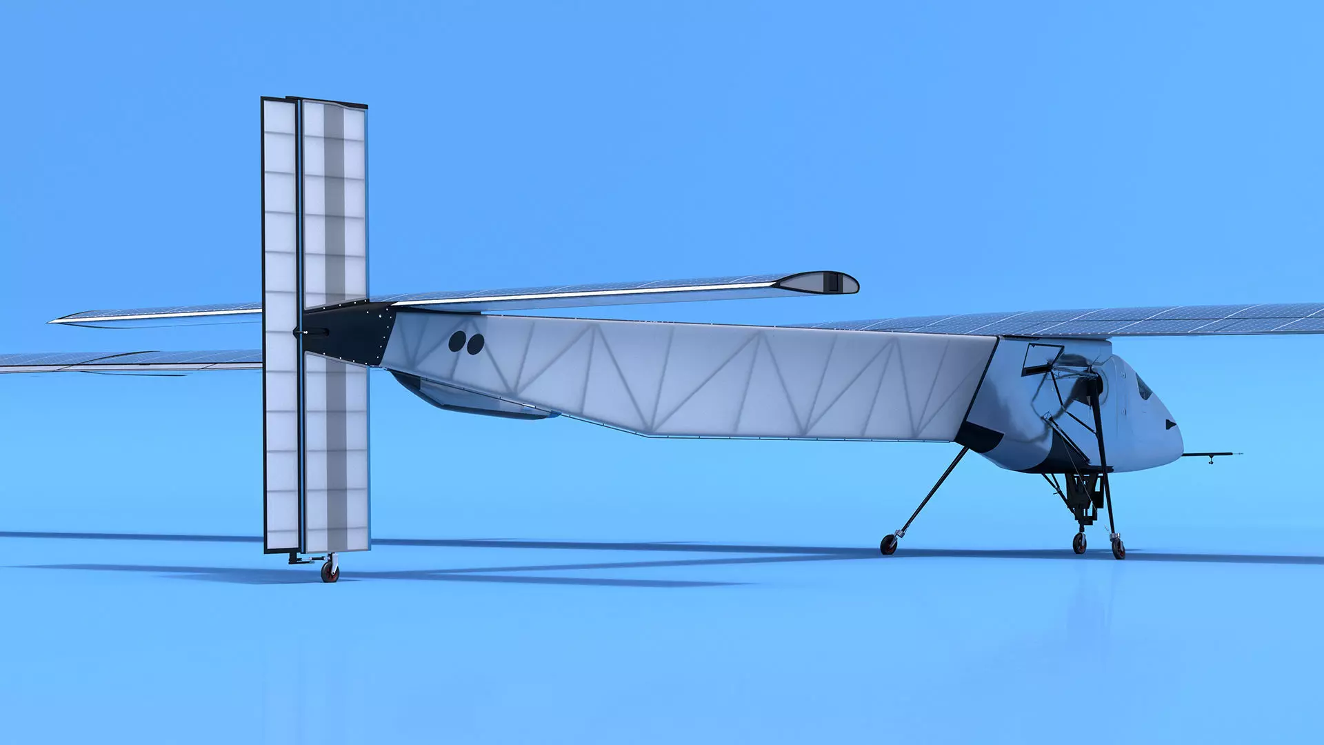 Solar Cargo Airplane Blue 3D model_7