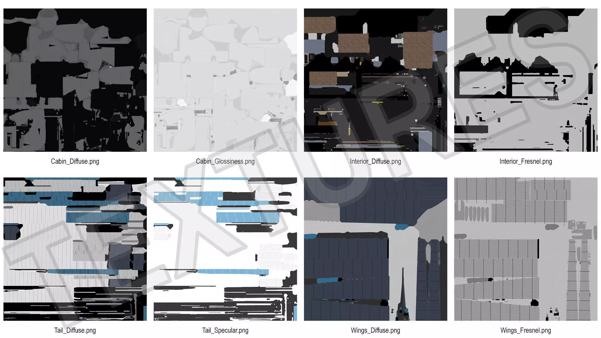 Solar Cargo Airplane Blue 3D model_25