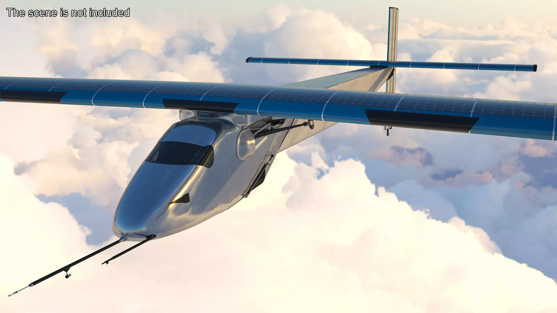 Solar Cargo Airplane Blue 3D model_0
