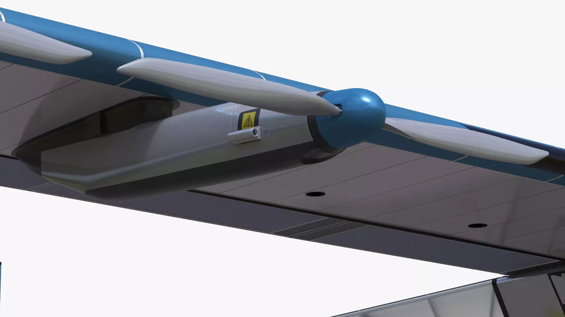 Solar Cargo Airplane Blue 3D model_19