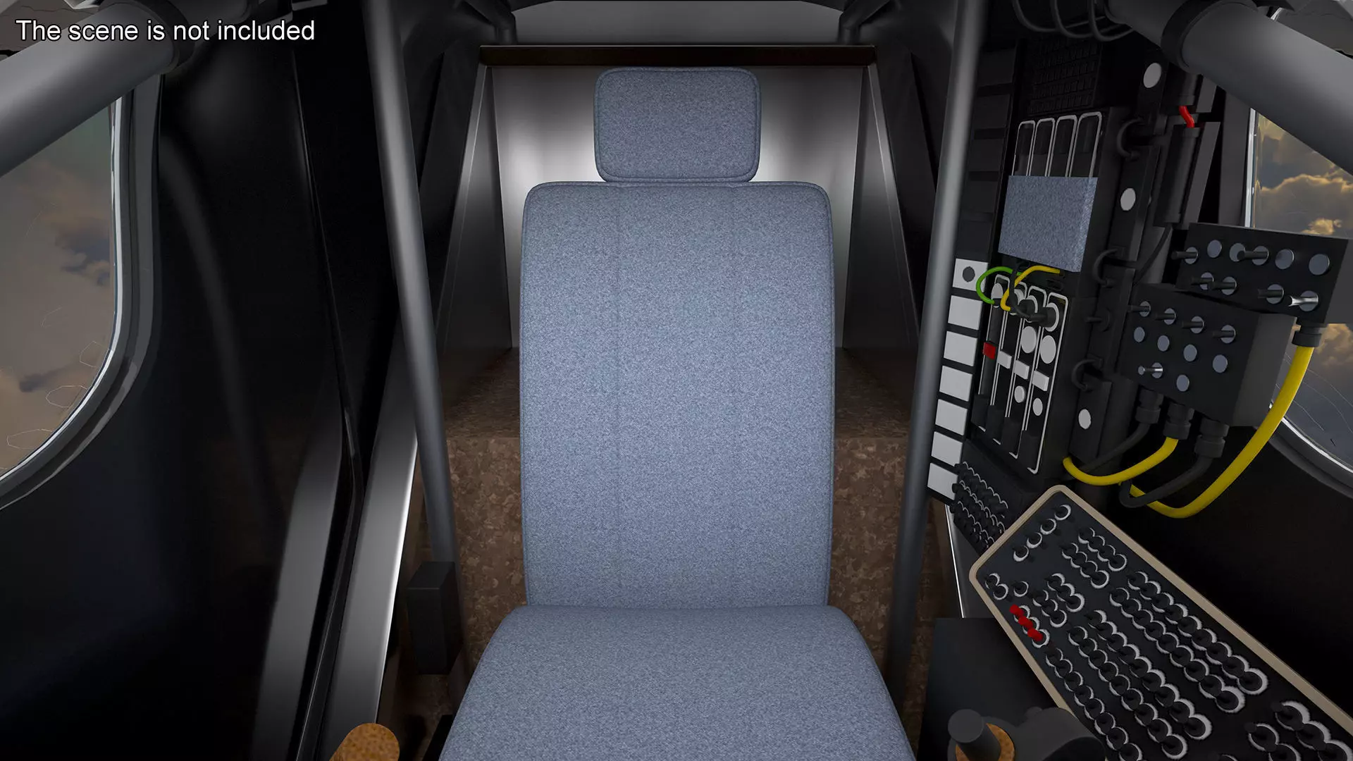 Solar Cargo Airplane Blue 3D model_5