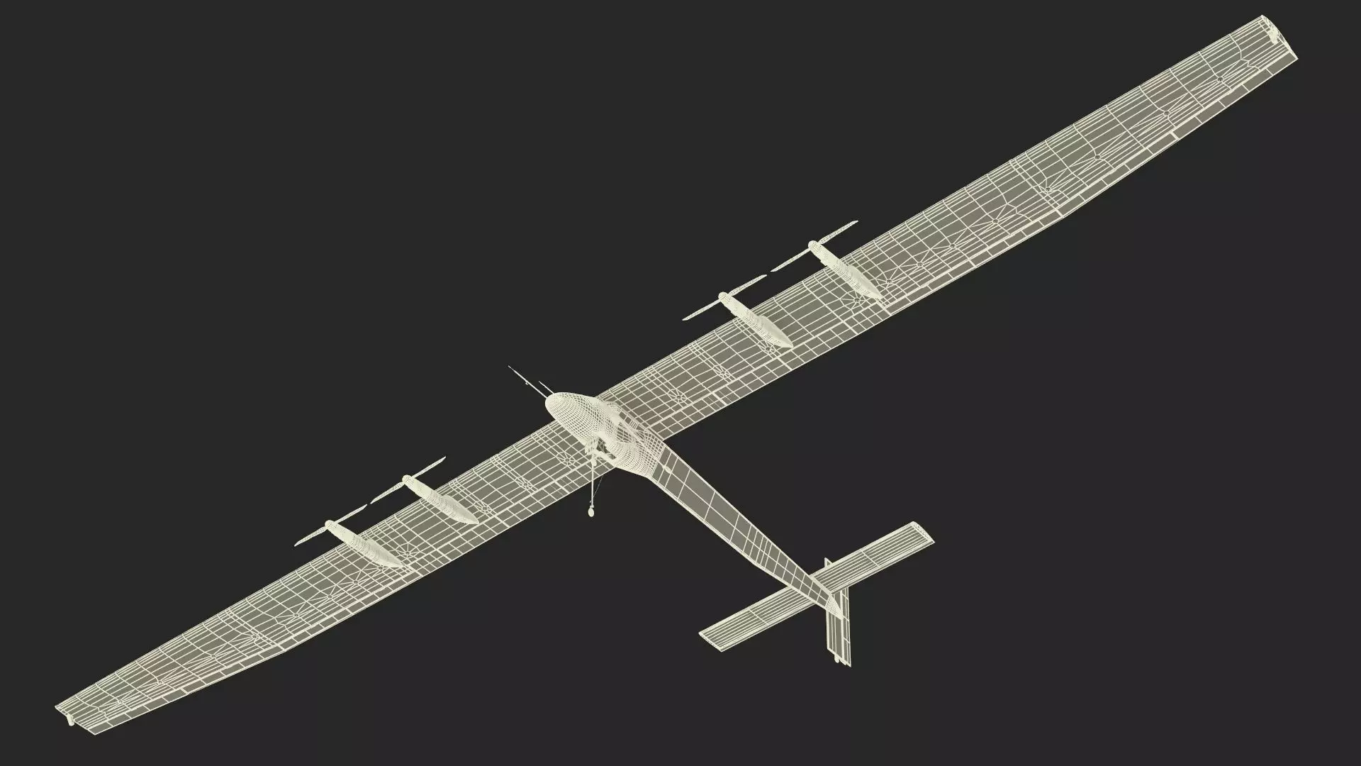 Solar Cargo Airplane Blue 3D model_33