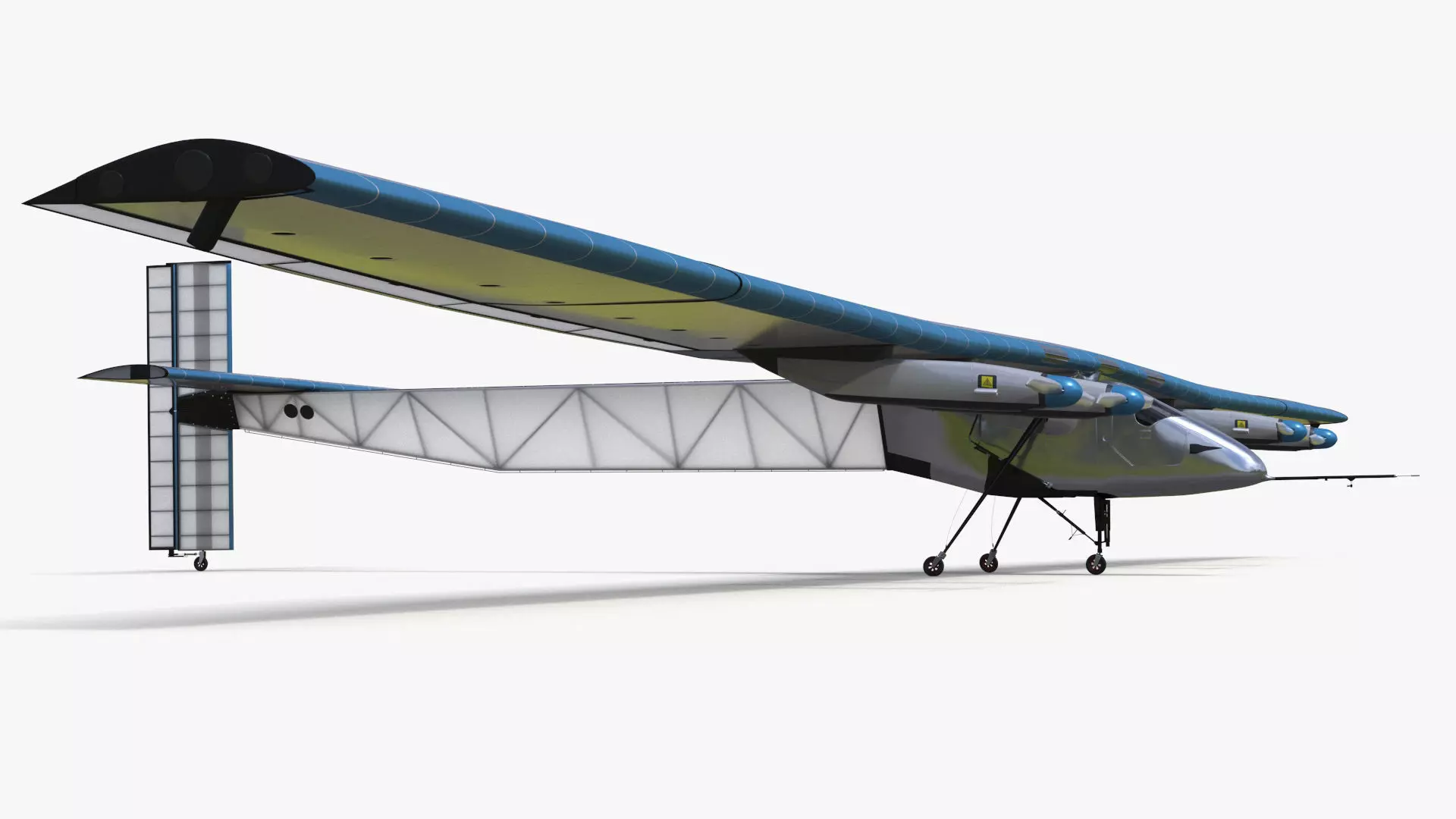 Solar Cargo Airplane Blue 3D model_9