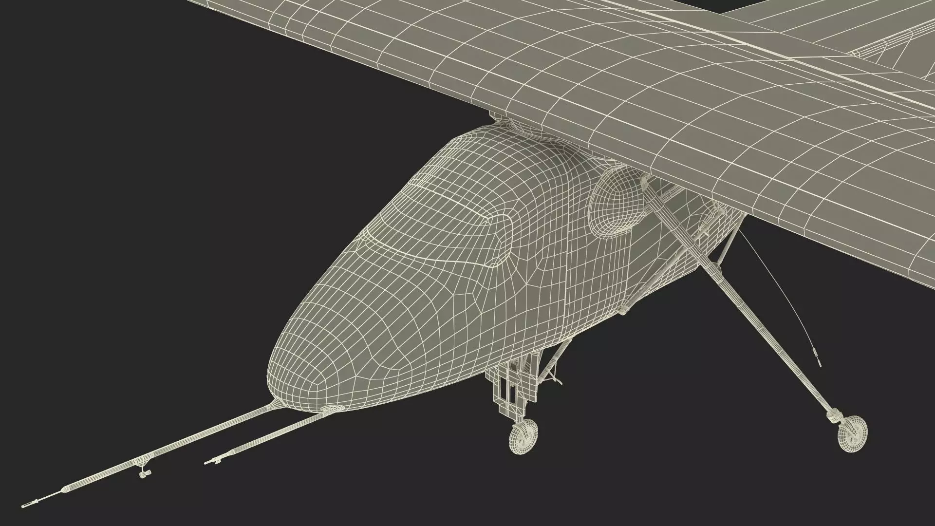 Solar Cargo Airplane Blue 3D model_35