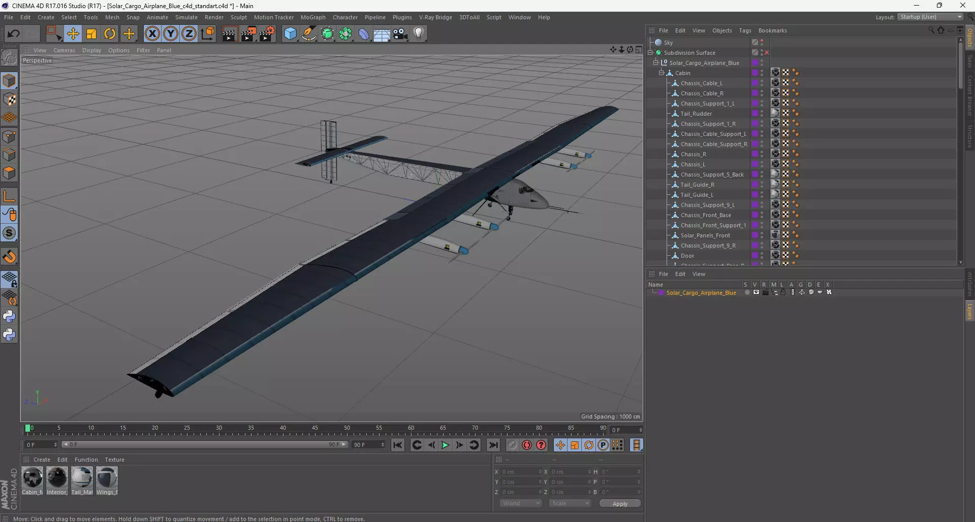 Solar Cargo Airplane Blue 3D model_29