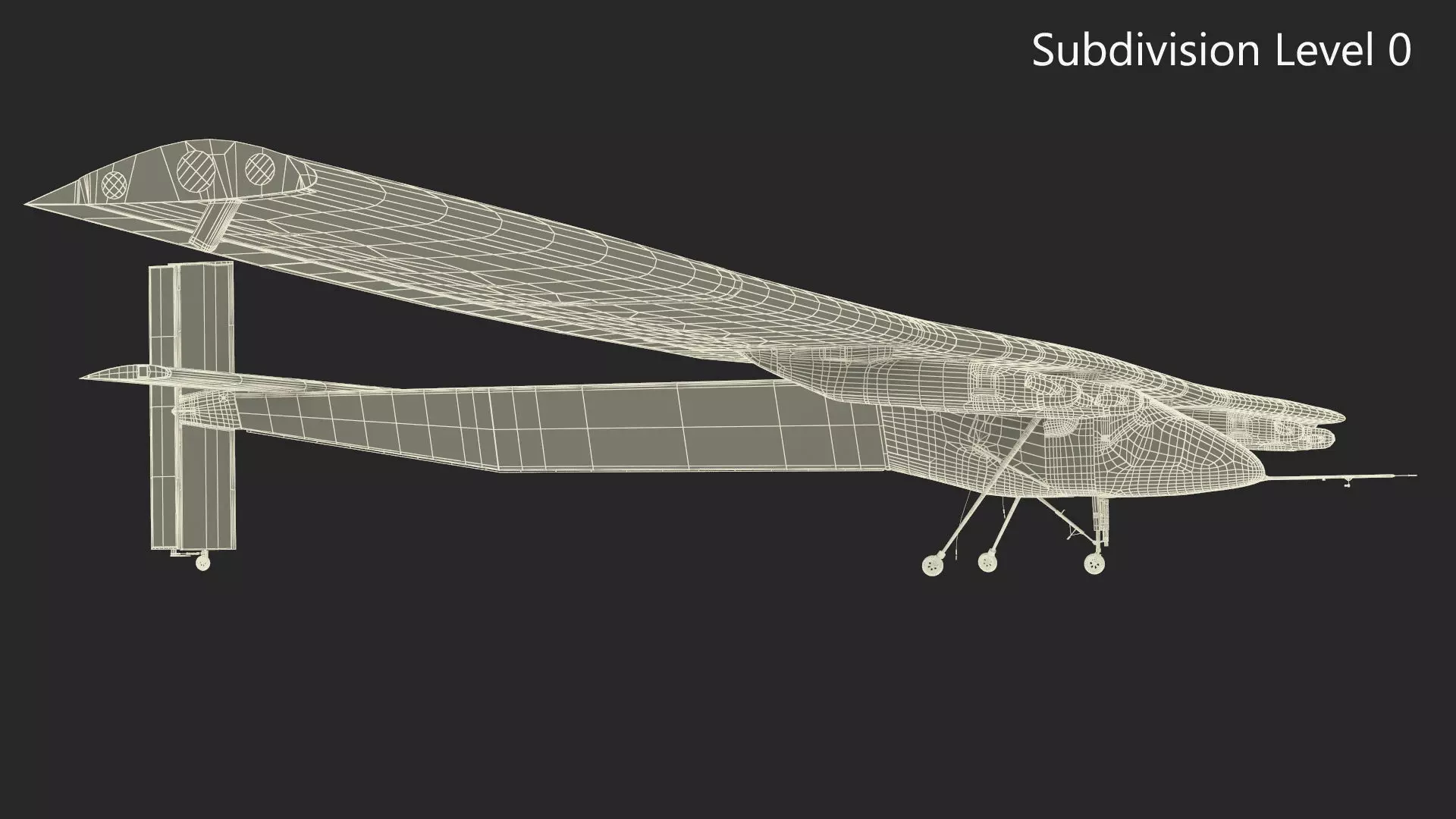 Solar Cargo Airplane Blue 3D model_22