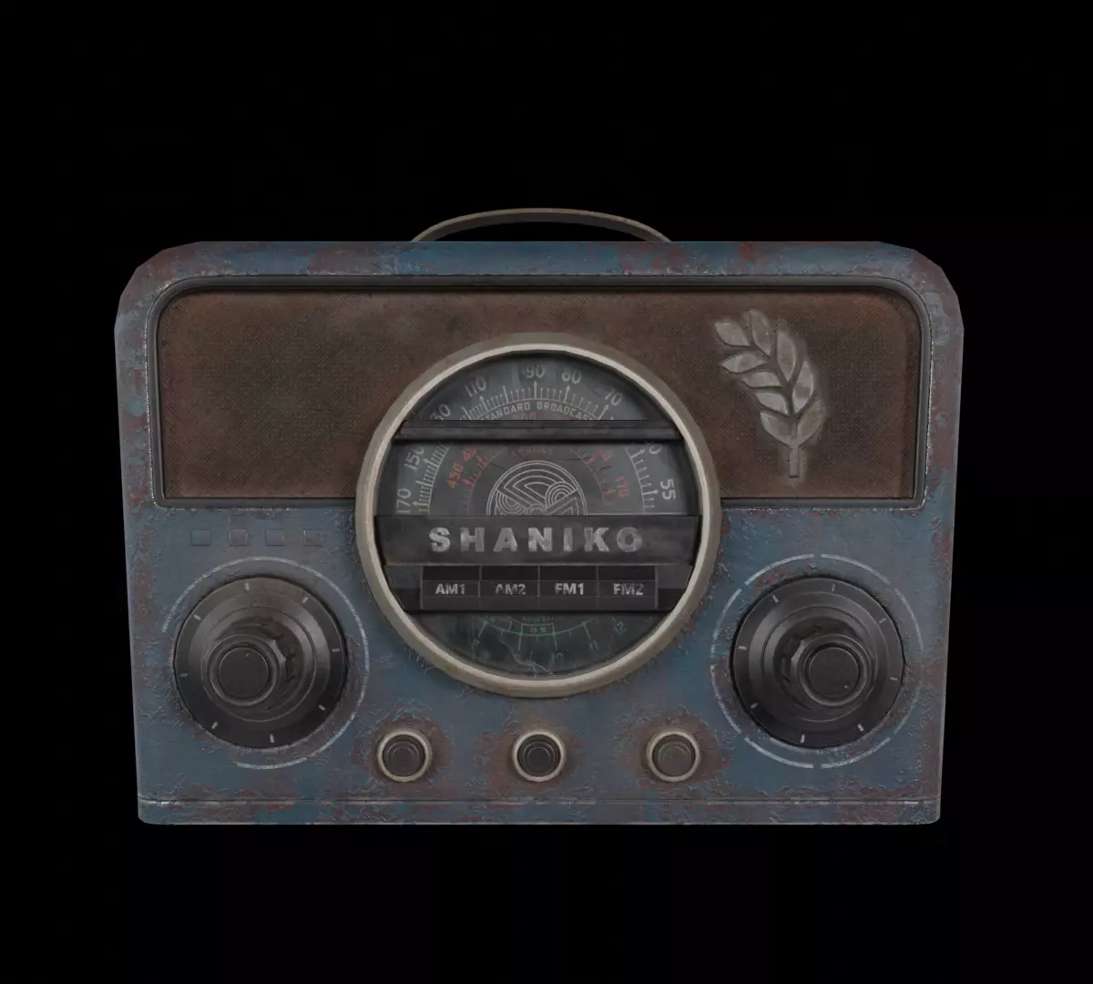Retro Radio Low-poly 3D model_2