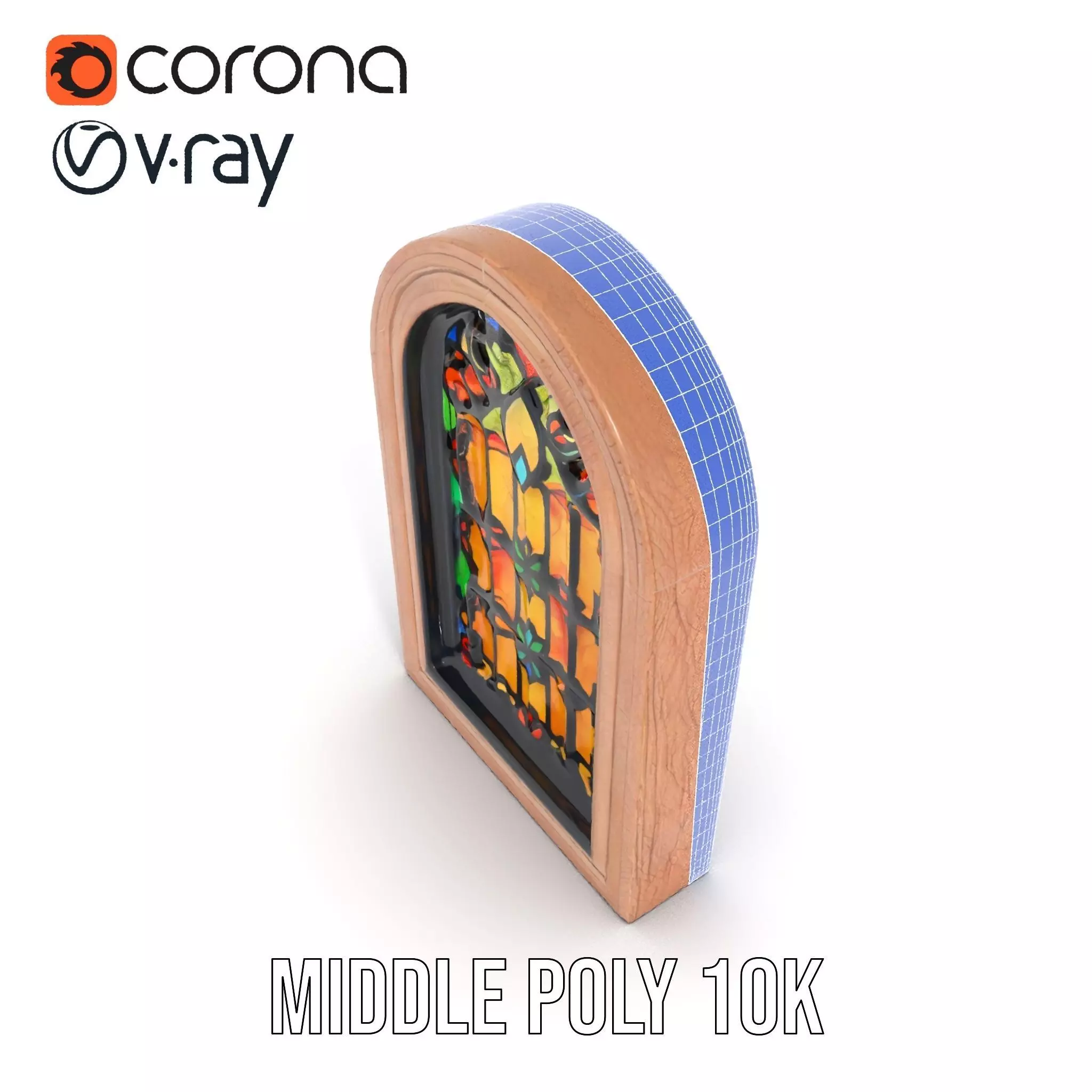 Elegant Stained Glass Window model pack Low-poly 3D model_24