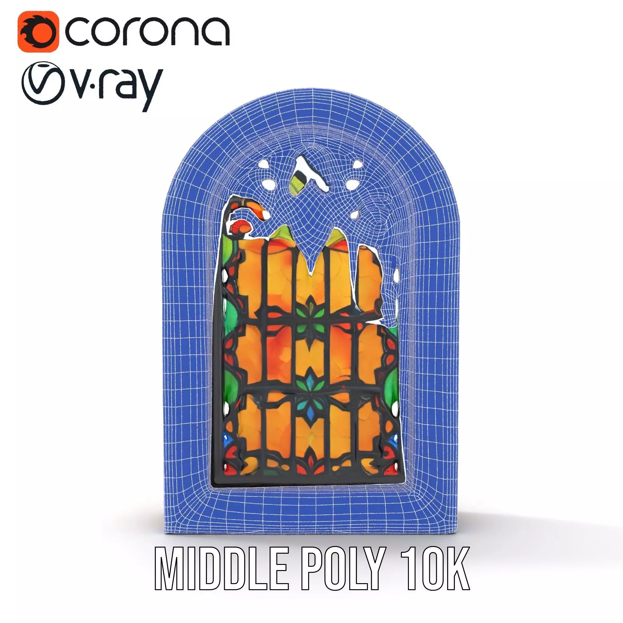 Elegant Stained Glass Window model pack Low-poly 3D model_30