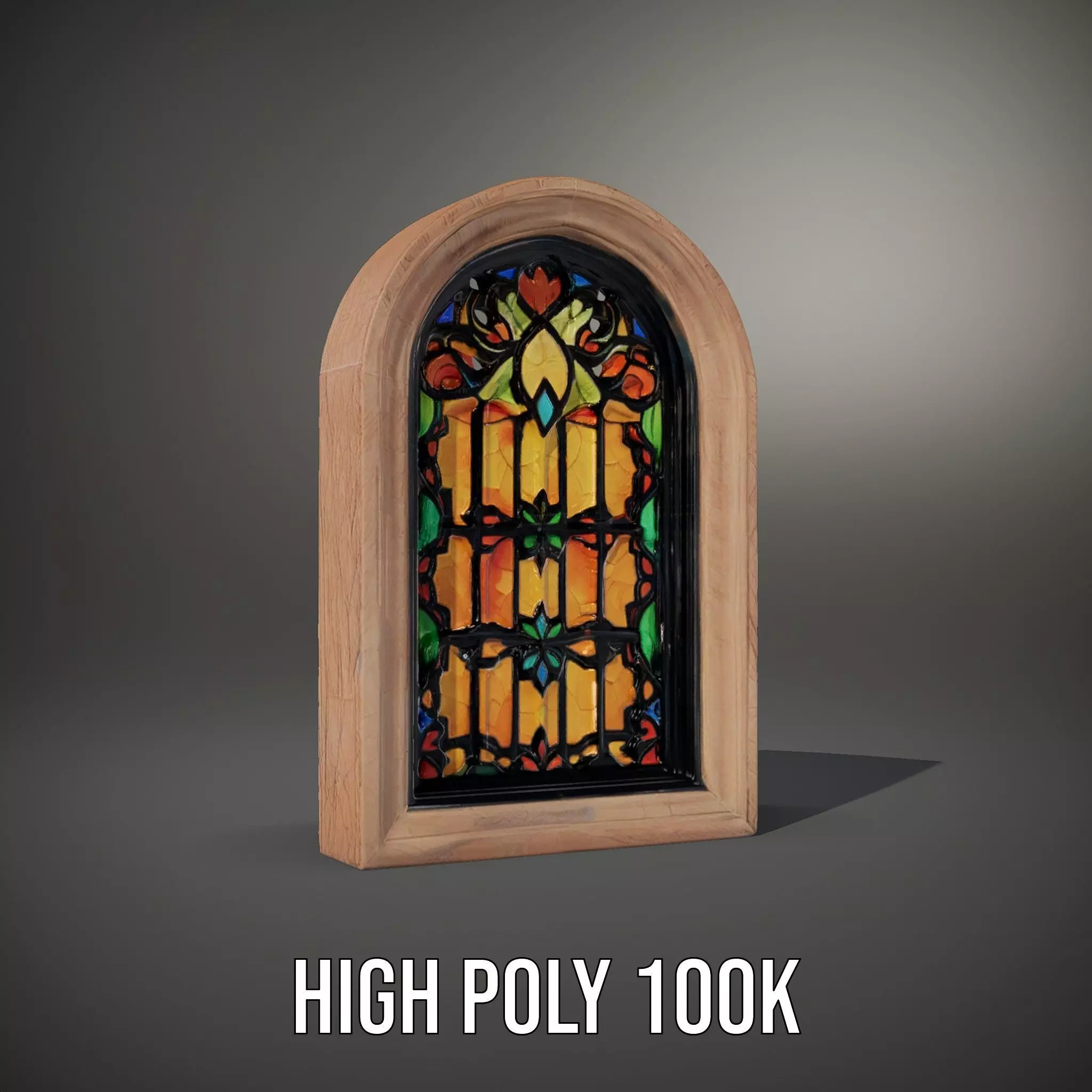 Elegant Stained Glass Window model pack Low-poly 3D model_9