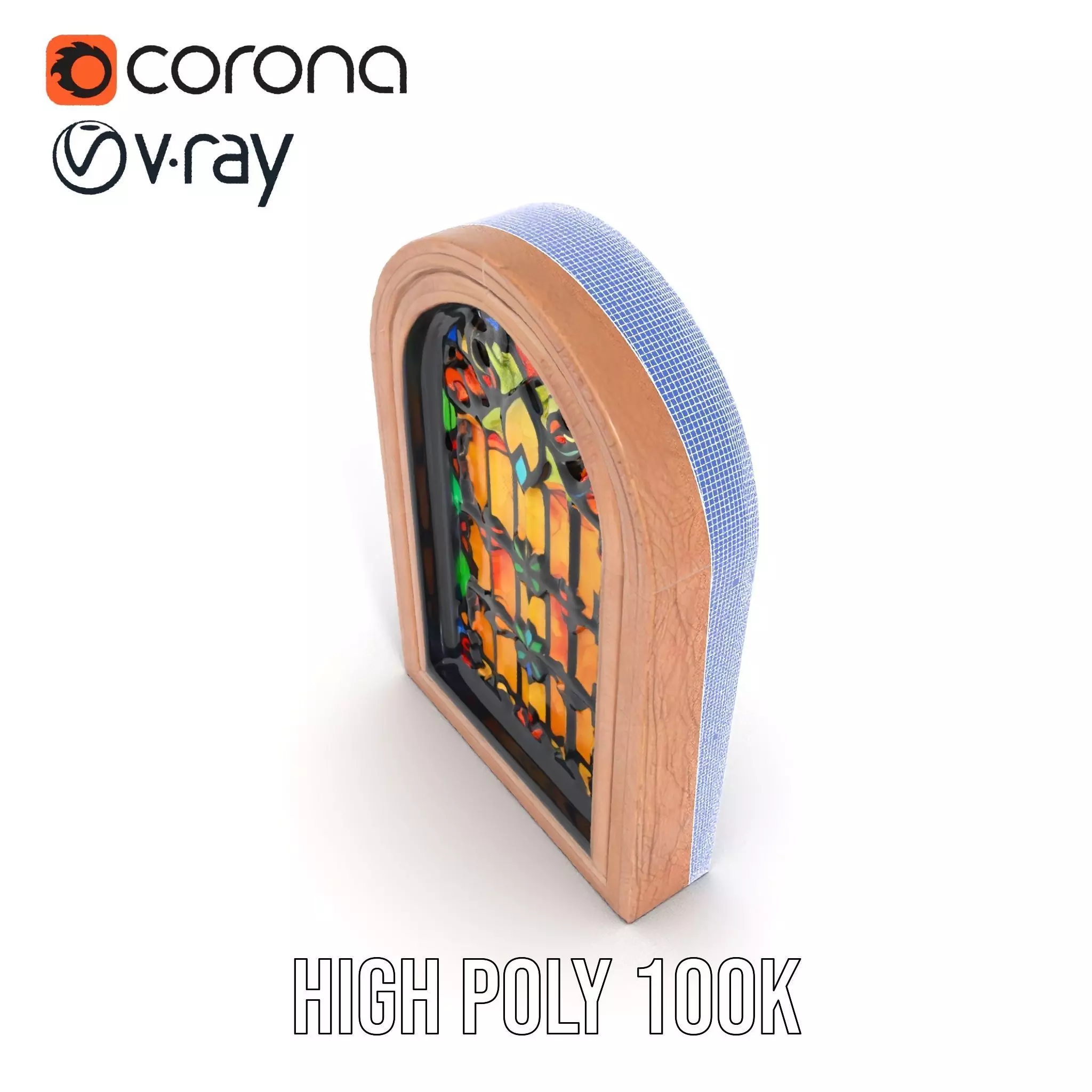 Elegant Stained Glass Window model pack Low-poly 3D model_34