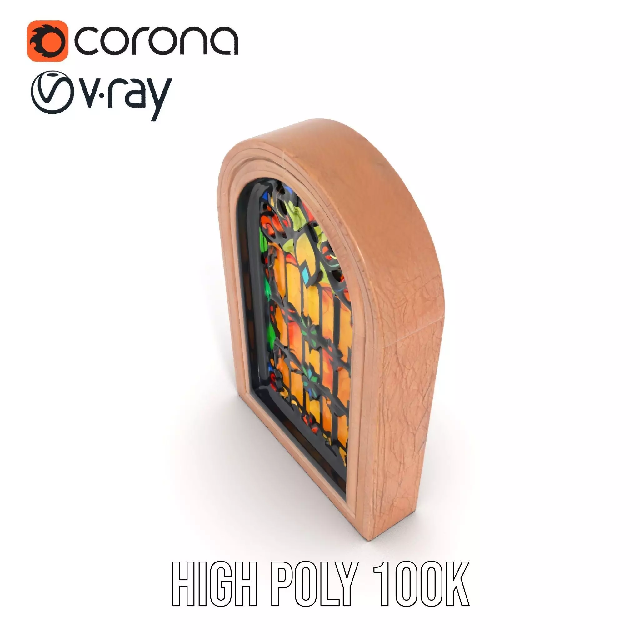 Elegant Stained Glass Window model pack Low-poly 3D model_17