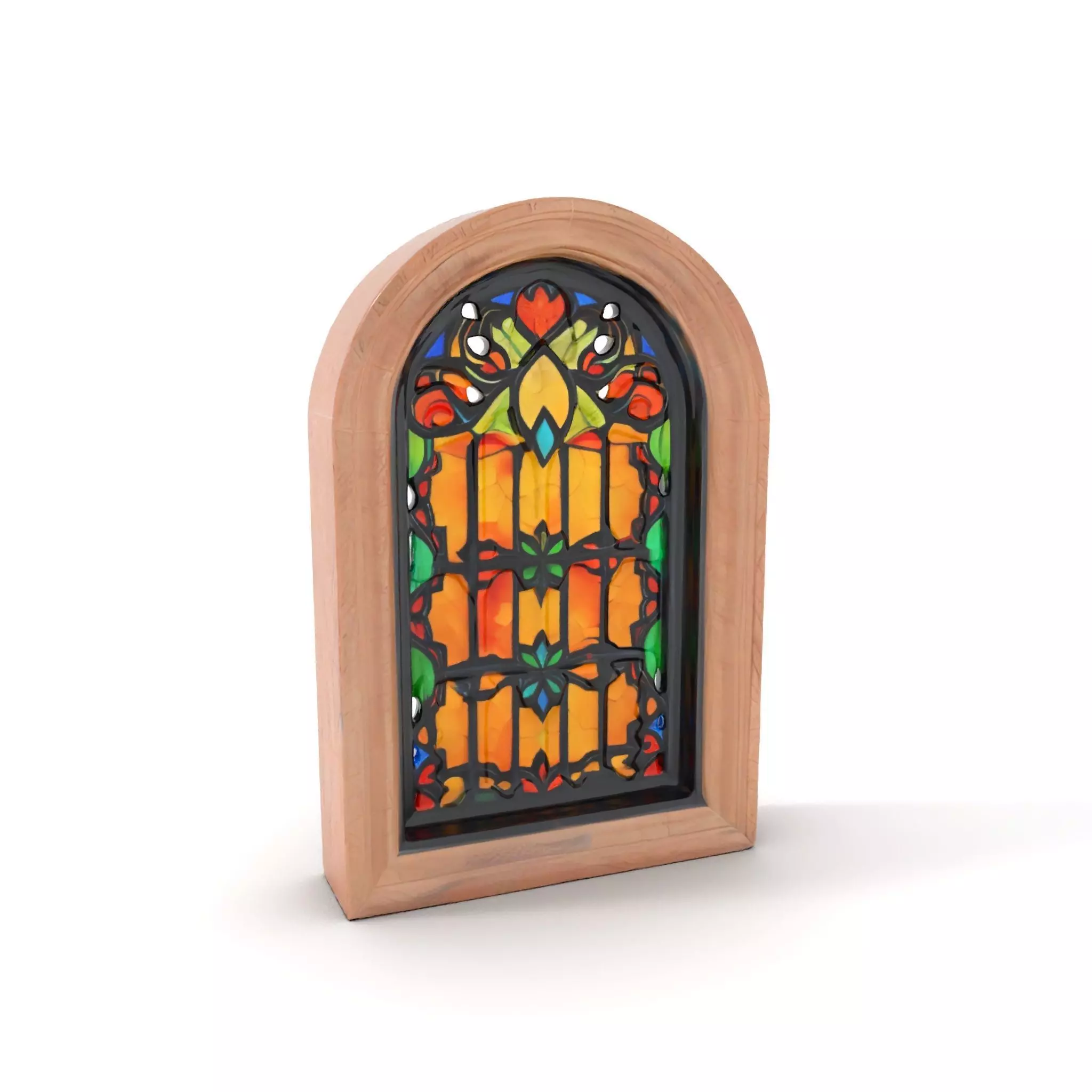 Elegant Stained Glass Window model pack Low-poly 3D model_0