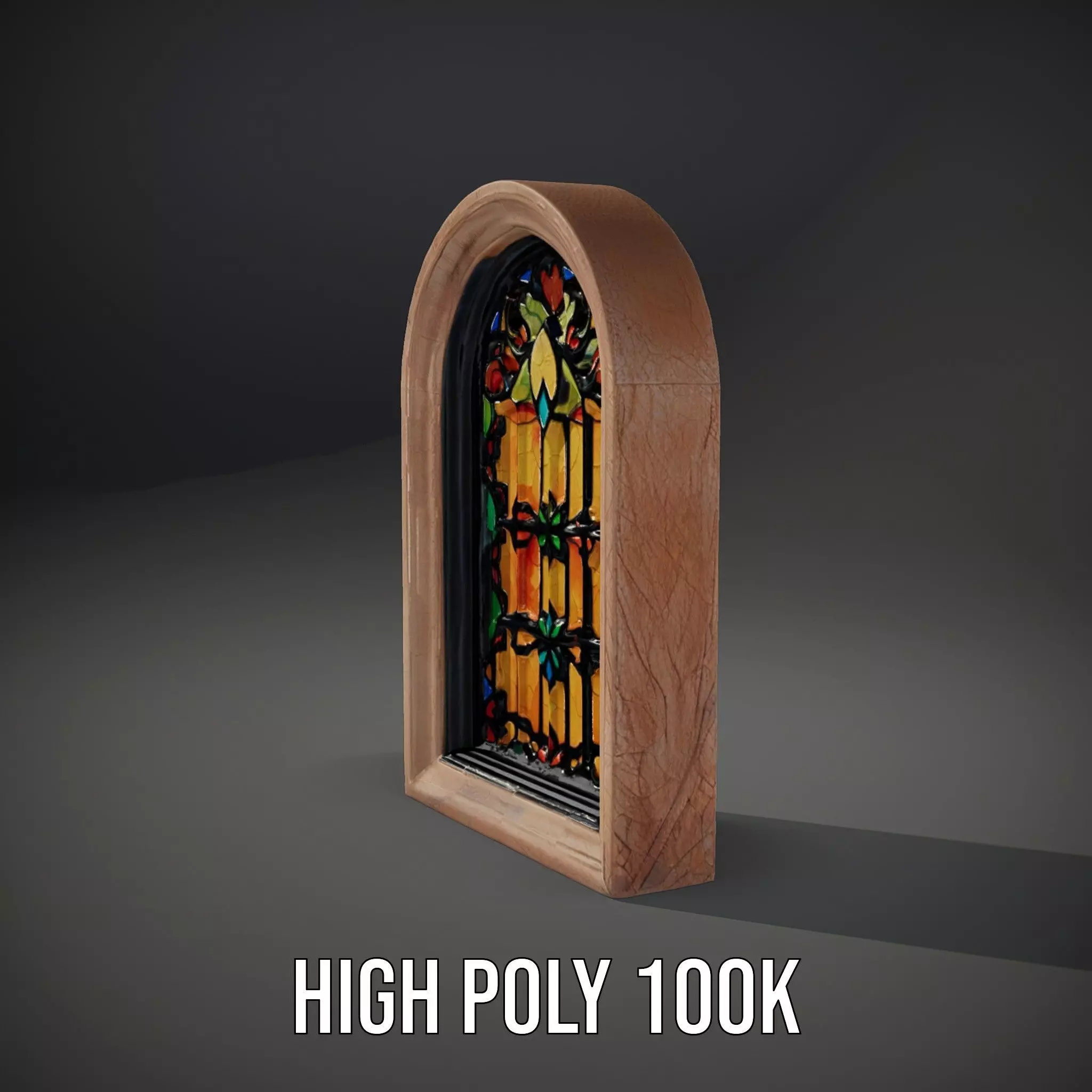 Elegant Stained Glass Window model pack Low-poly 3D model_12