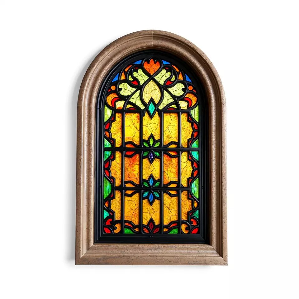 Elegant Stained Glass Window model pack Low-poly 3D model_2
