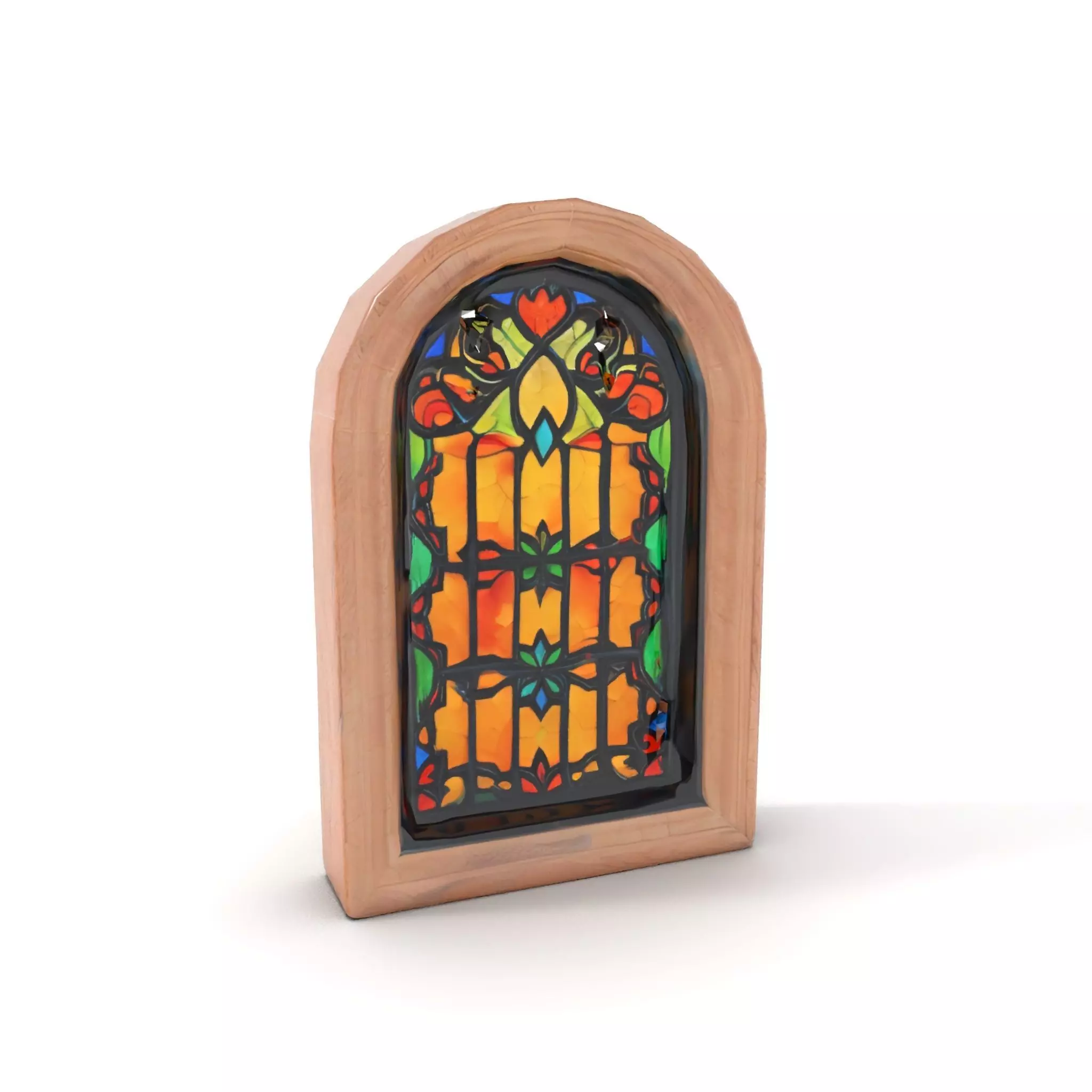 Elegant Stained Glass Window model pack Low-poly 3D model_7