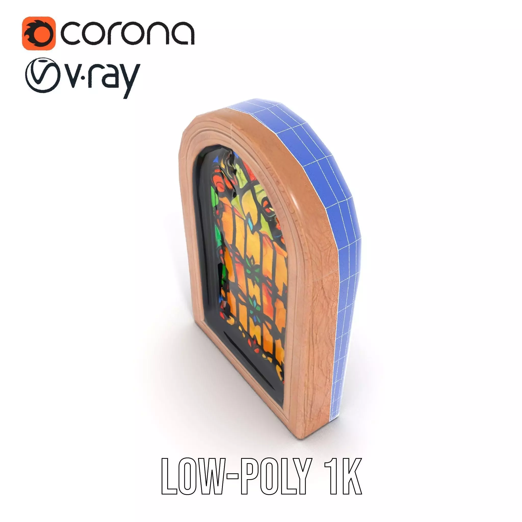 Elegant Stained Glass Window model pack Low-poly 3D model_25