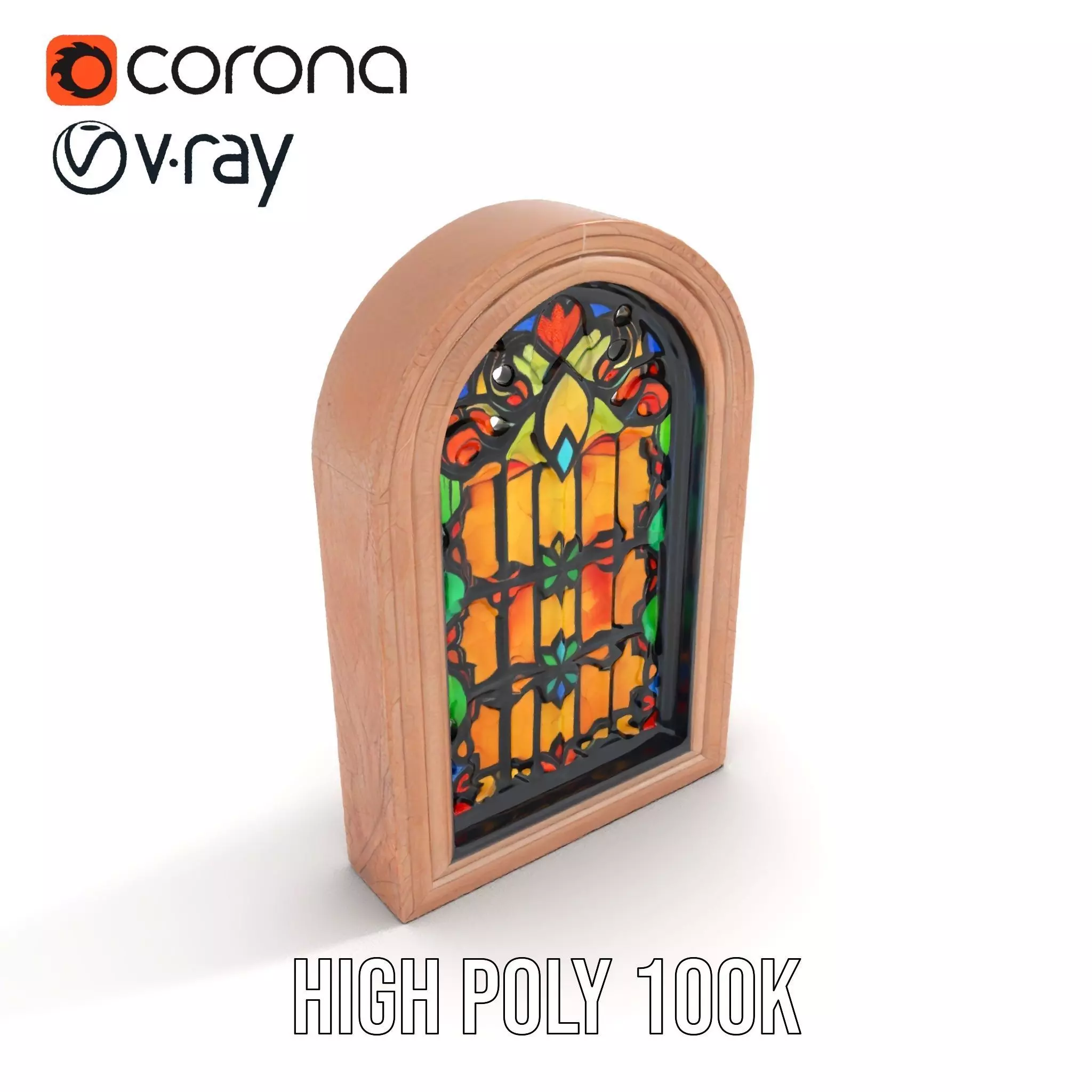 Elegant Stained Glass Window model pack Low-poly 3D model_20