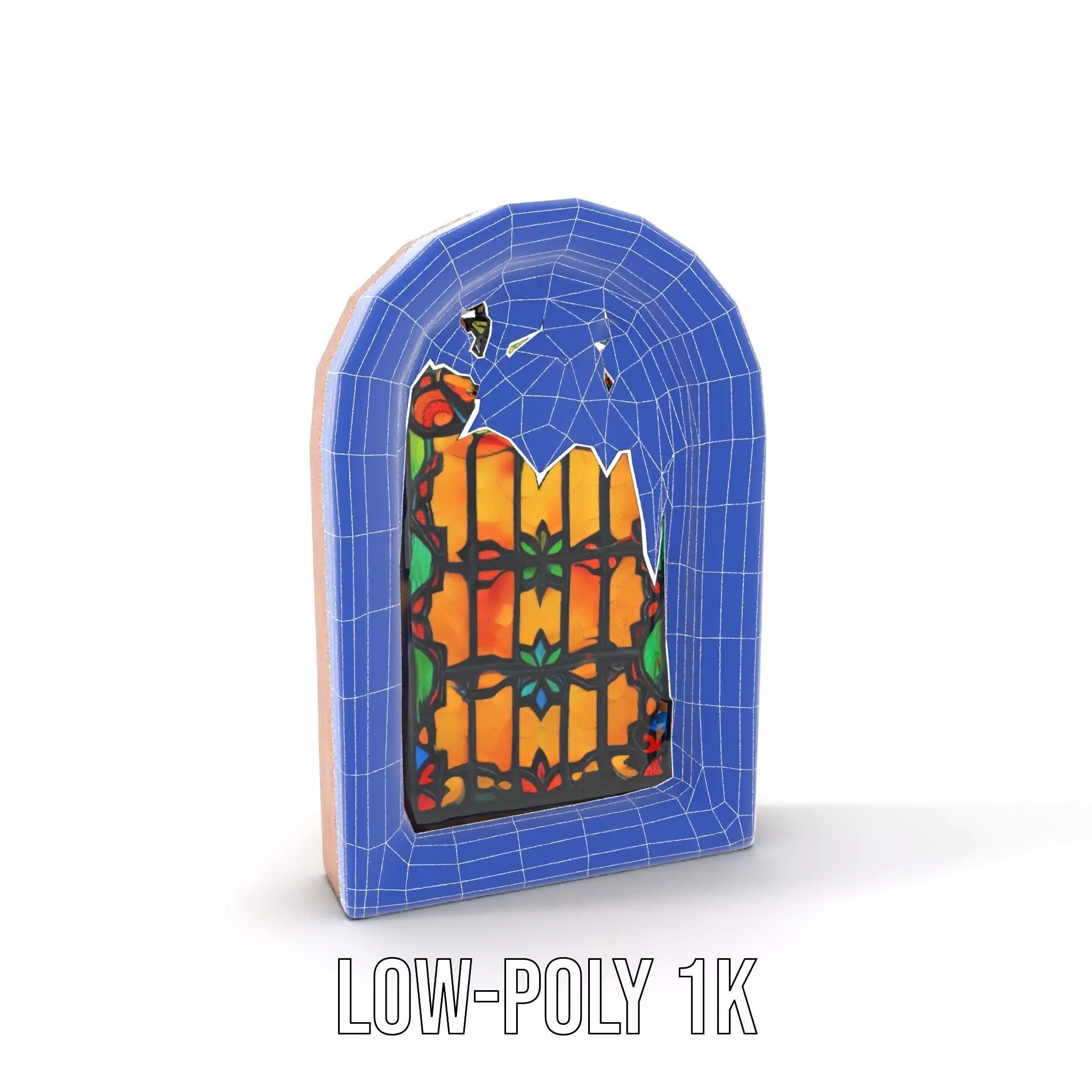 Elegant Stained Glass Window model pack Low-poly 3D model_11